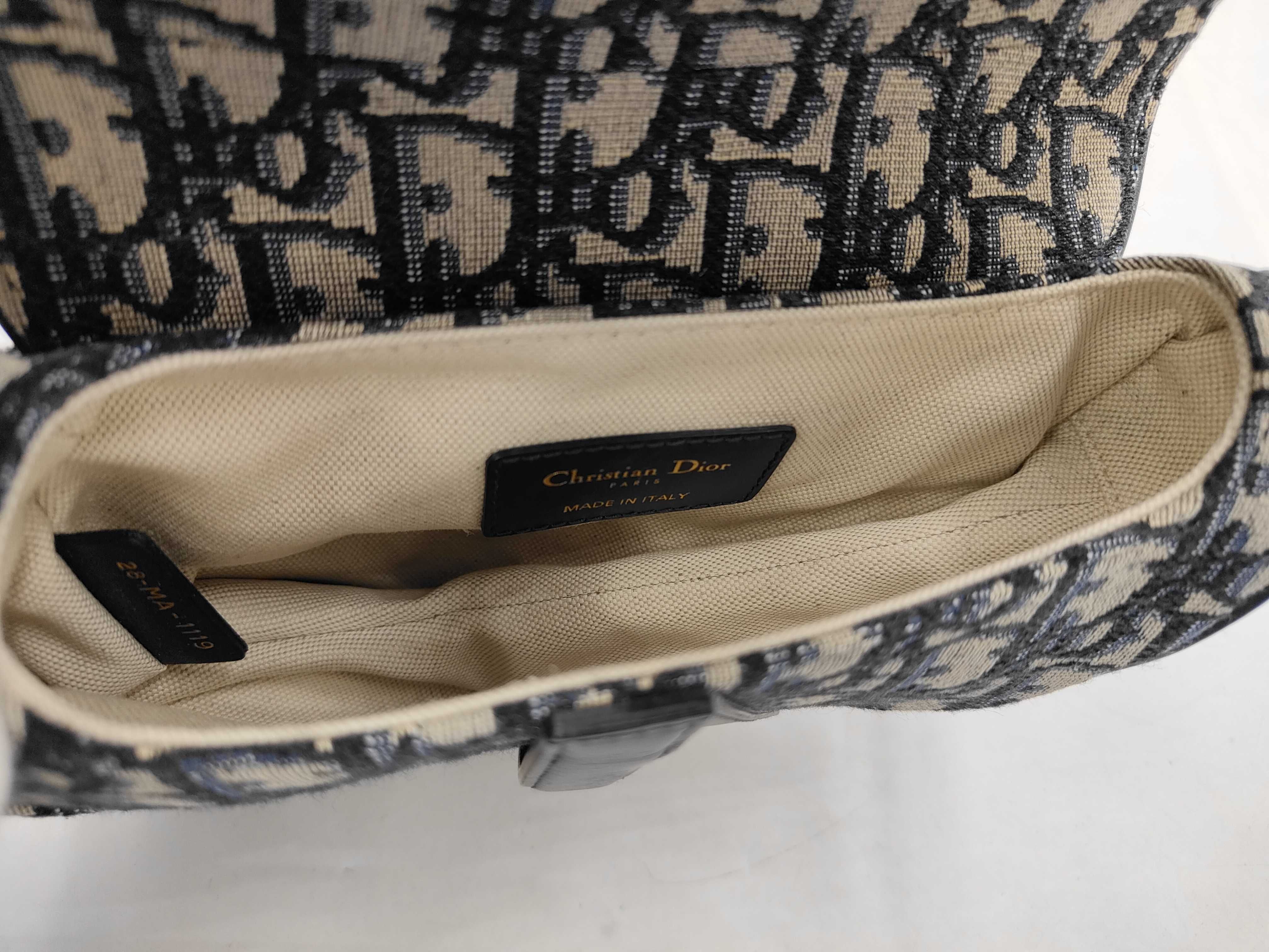 Saddle Bag Shoulder Bag Oblique Studded Canvas Navy ST Shoulder Bag — view 10