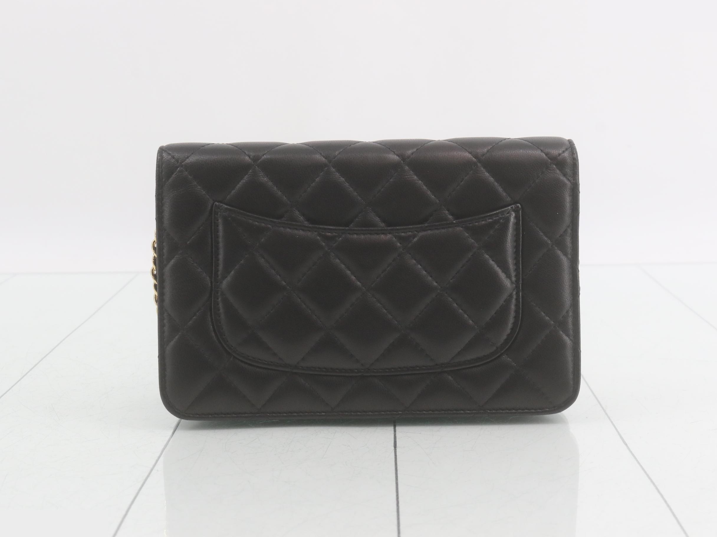 Matelassé Lambskin Charm Chain Wallet — view 2