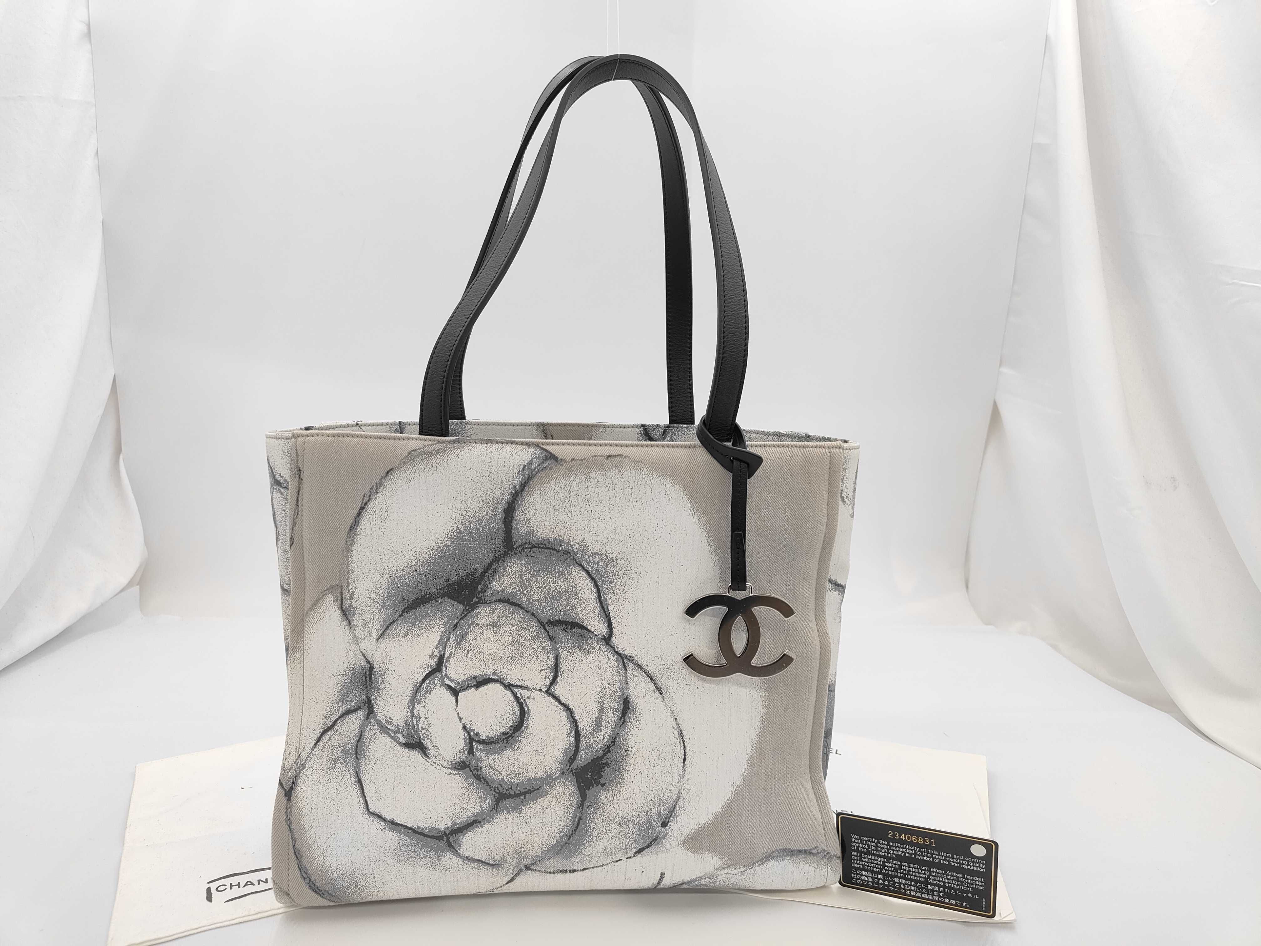 Camellia Print Canvas Tote Bag