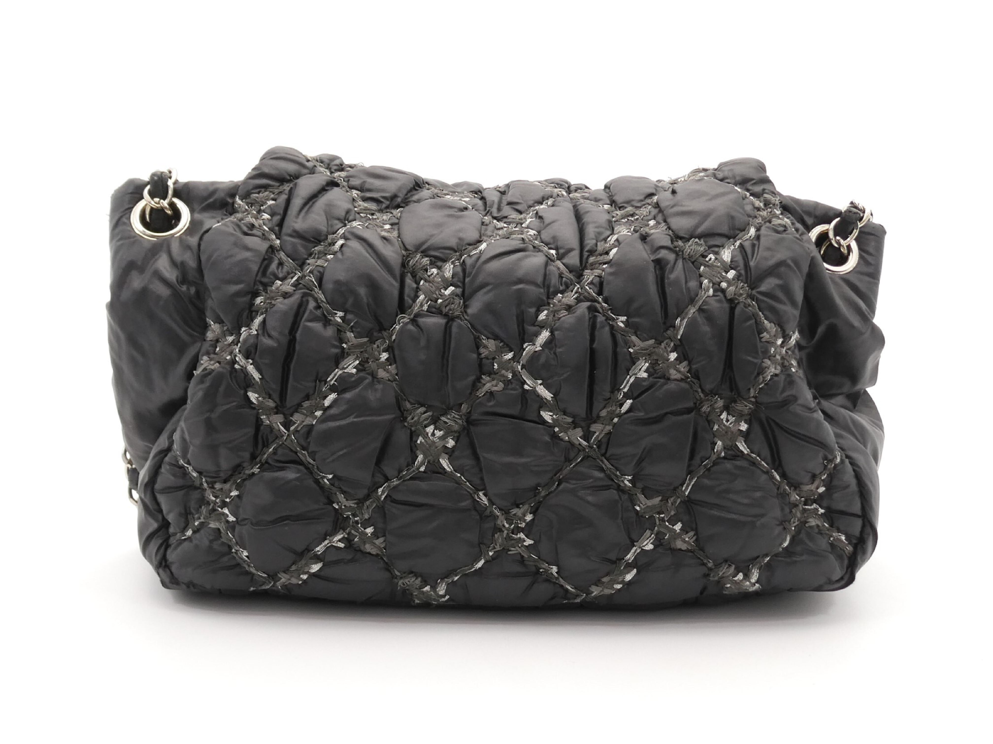 Bubble Quilted Coco Mark Turnlock Nylon Chain Shoulder Bag — view 2