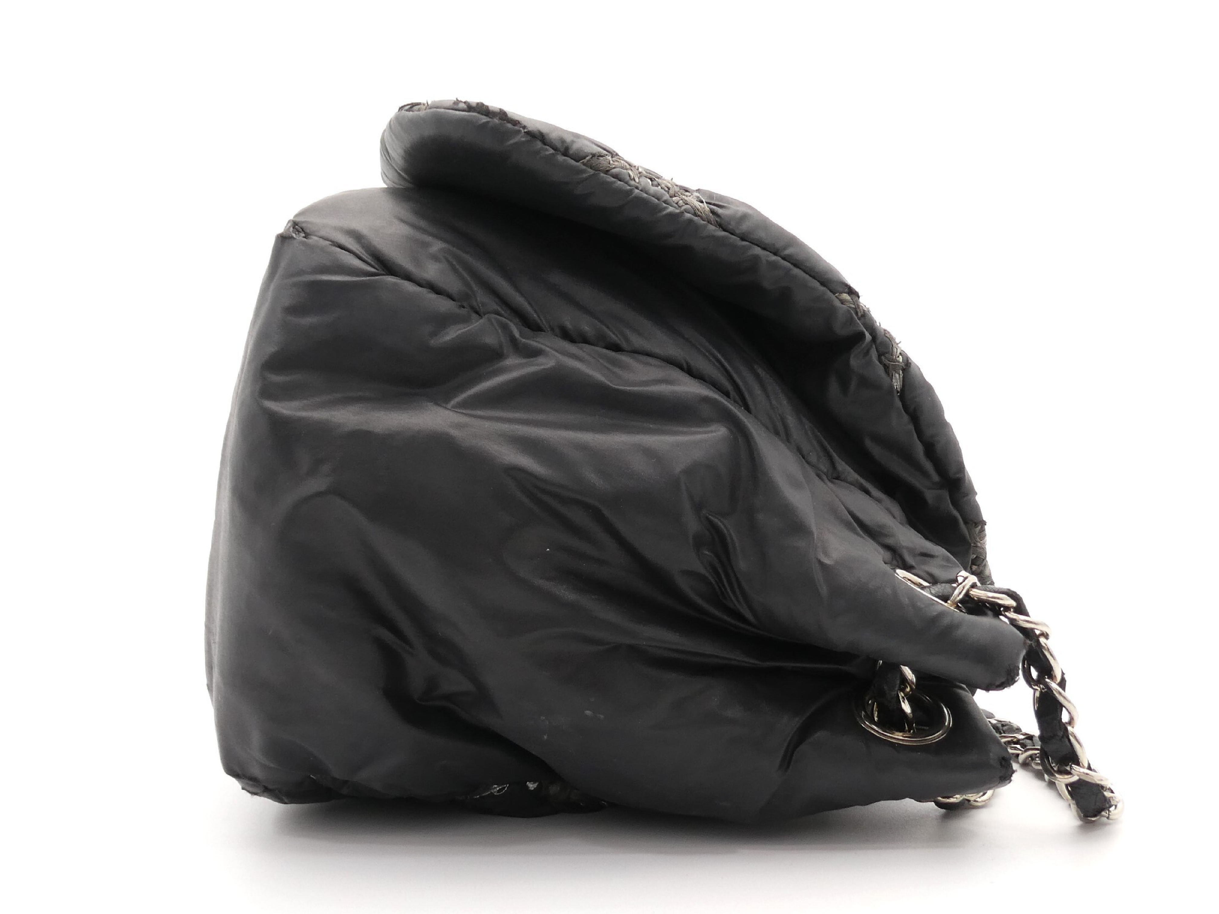 Bubble Quilted Coco Mark Turnlock Nylon Chain Shoulder Bag — view 4