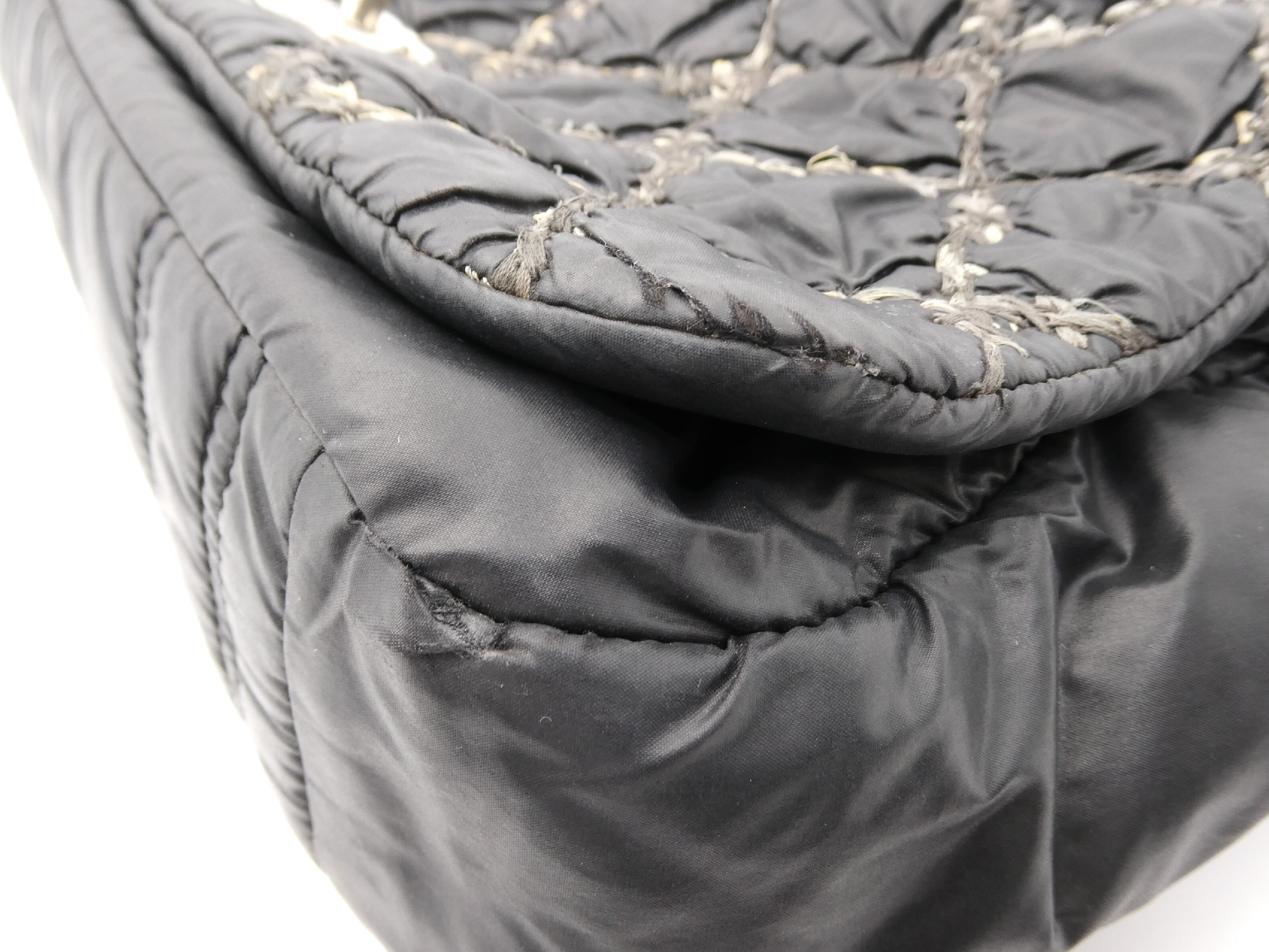 Bubble Quilted Coco Mark Turnlock Nylon Chain Shoulder Bag — view 10