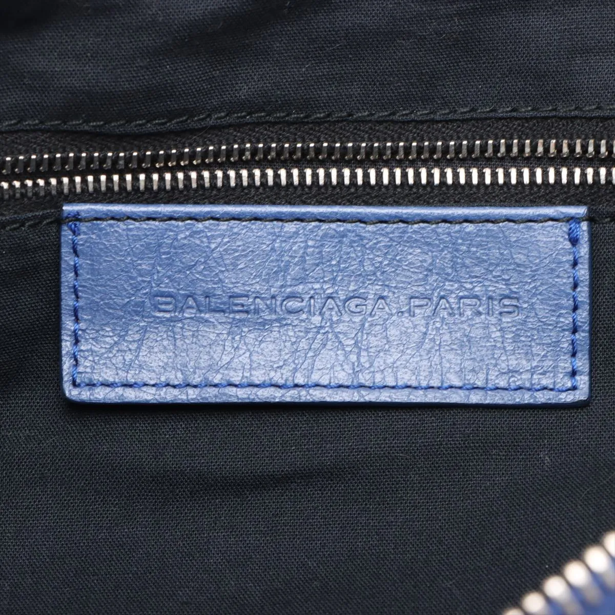 Giant Work Leather Handbag Blue 285451 Mirror Damaged Mirror Included — view 12