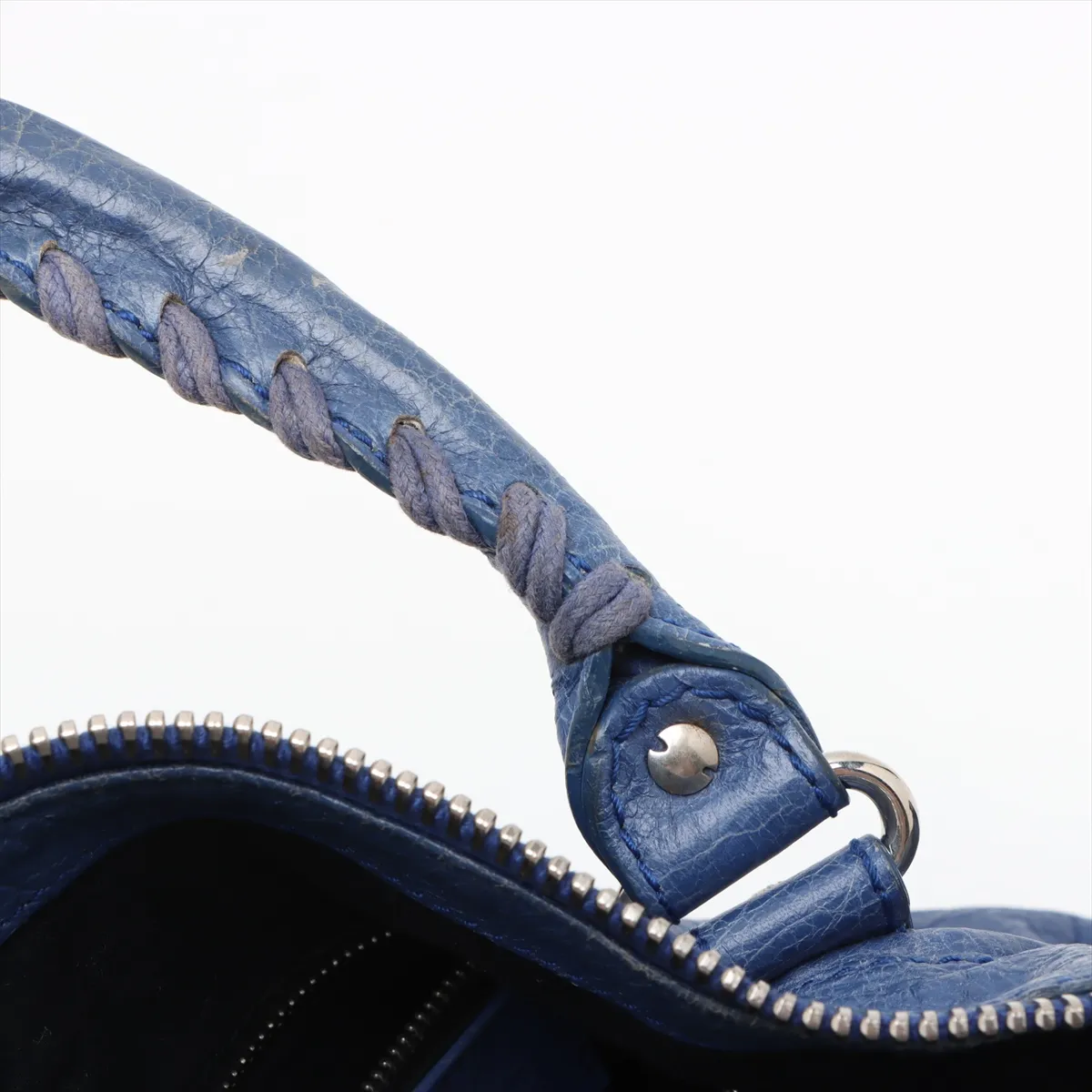 Giant Work Leather Handbag Blue 285451 Mirror Damaged Mirror Included — view 14