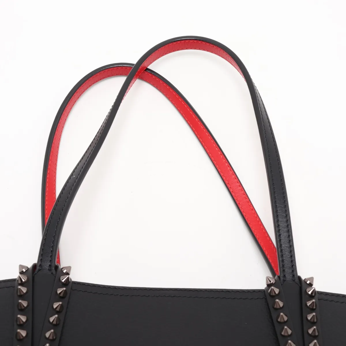 Cabata Leather Tote Bag, Black — view 6