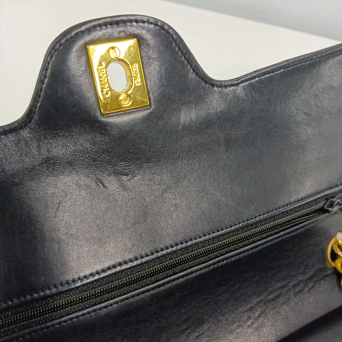 Matelassé Lambskin Double Flap Double Chain Bag, Black with Gold Hardware, Item No. 1246661 (Serial Number 1) — view 14