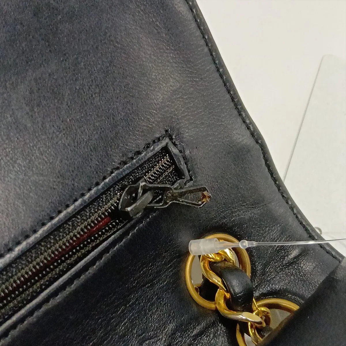 Matelassé Lambskin Double Flap Double Chain Bag, Black with Gold Hardware, Item No. 1246661 (Serial Number 1) — view 15