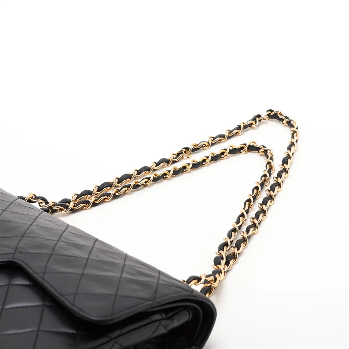 Matelassé Lambskin Double Flap Double Chain Bag, Black with Gold Hardware, Item No. 1246661 (Serial Number 1) — view 5