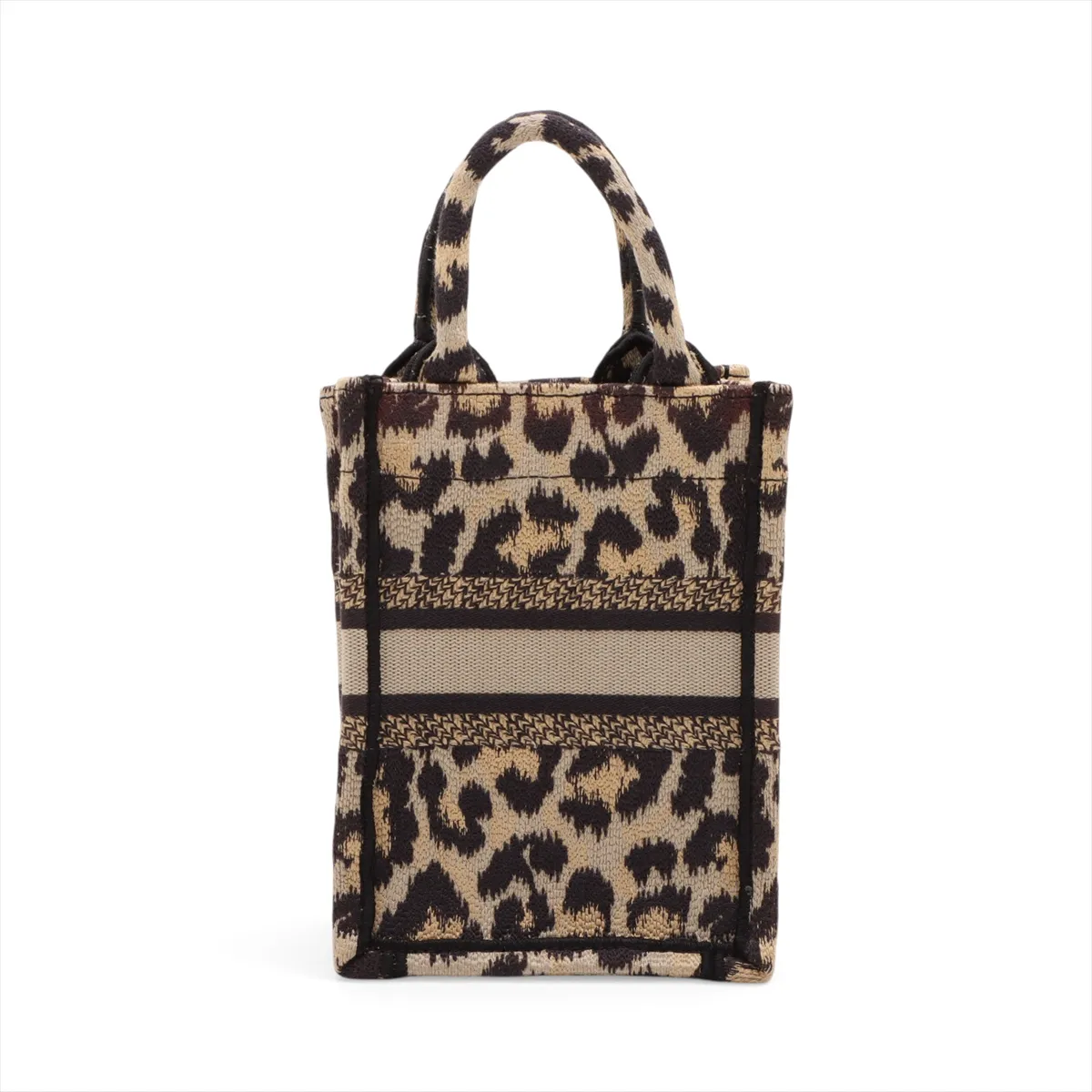 Vertical Book Tote Canvas 2-Way Handbag Leopard Print — view 2