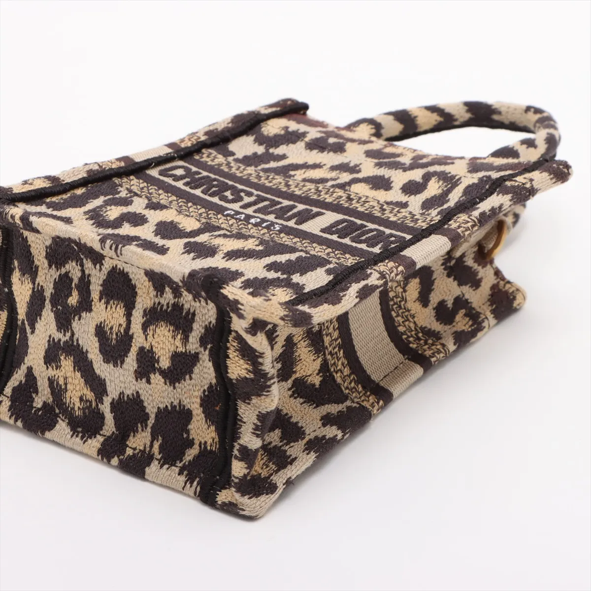 Vertical Book Tote Canvas 2-Way Handbag Leopard Print — view 3
