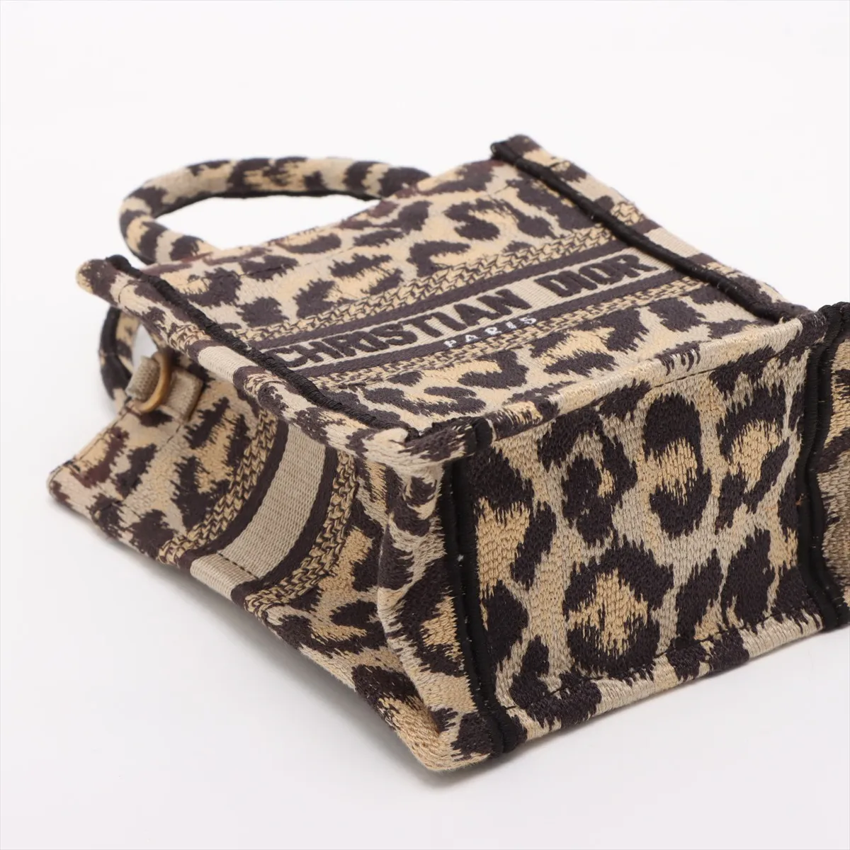 Vertical Book Tote Canvas 2-Way Handbag Leopard Print — view 4