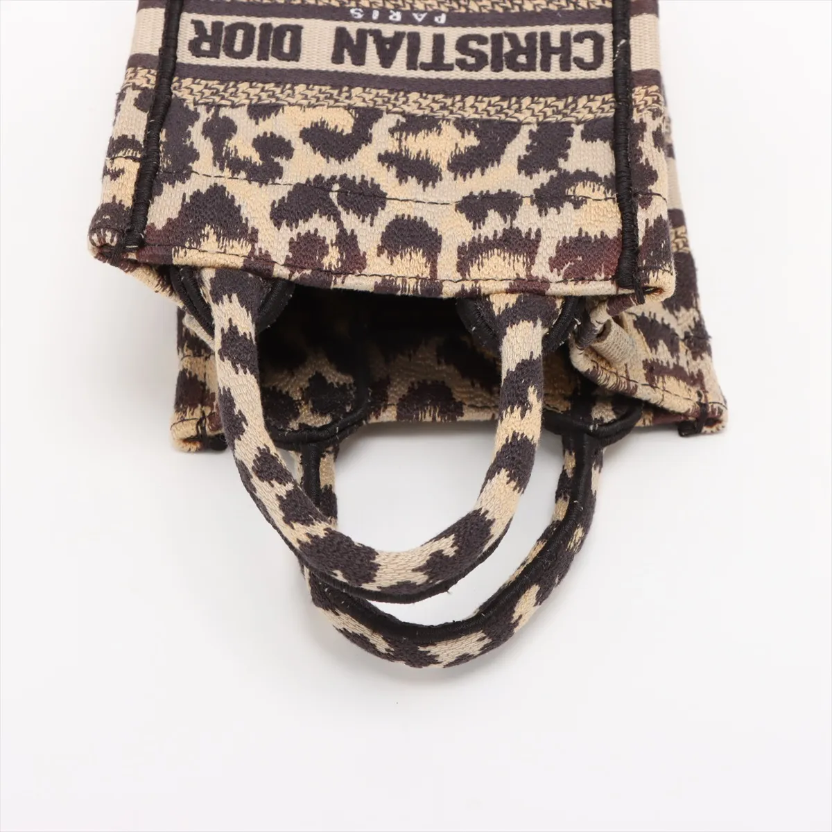 Vertical Book Tote Canvas 2-Way Handbag Leopard Print — view 5