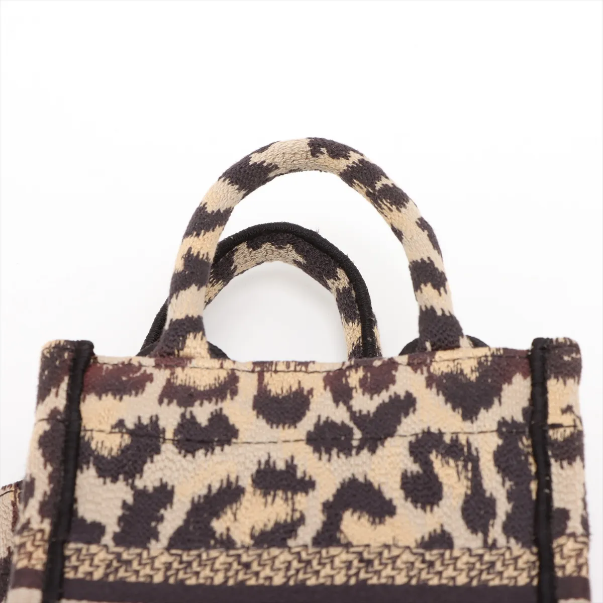 Vertical Book Tote Canvas 2-Way Handbag Leopard Print — view 6