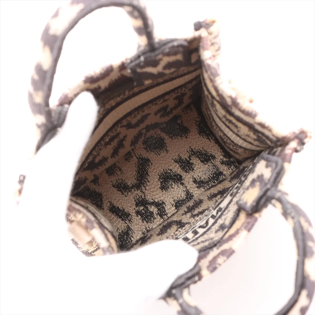 Vertical Book Tote Canvas 2-Way Handbag Leopard Print — view 8