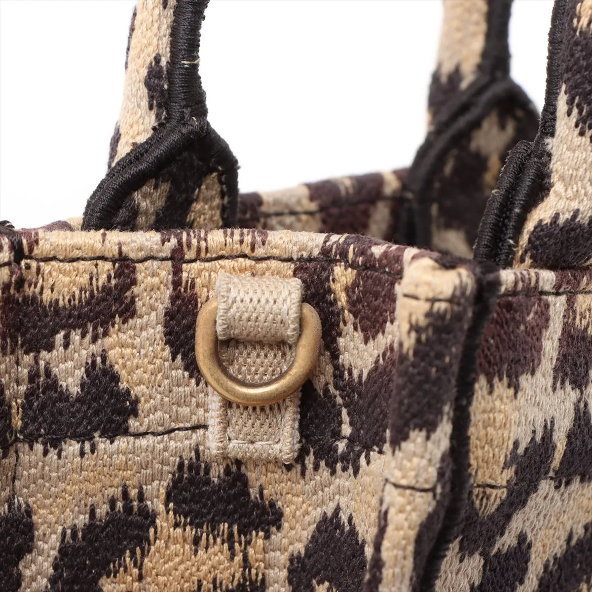 Vertical Book Tote Canvas 2-Way Handbag Leopard Print — view 10