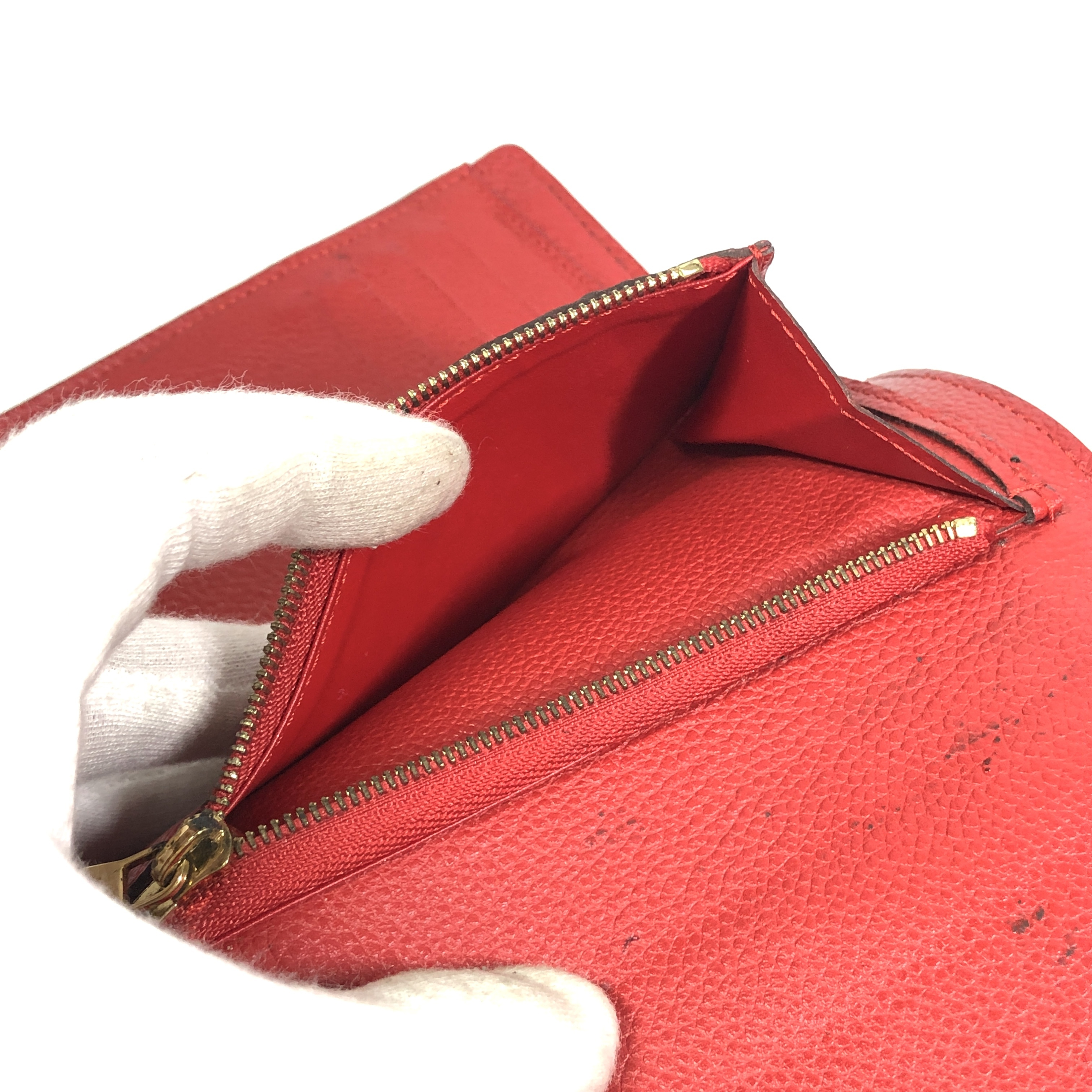 Monogram Empreinte Portefeuille Curieuse Compact Tri-fold Wallet M60735 Cerise Compact Wallet SP0145 with Coin Pocket — view 13