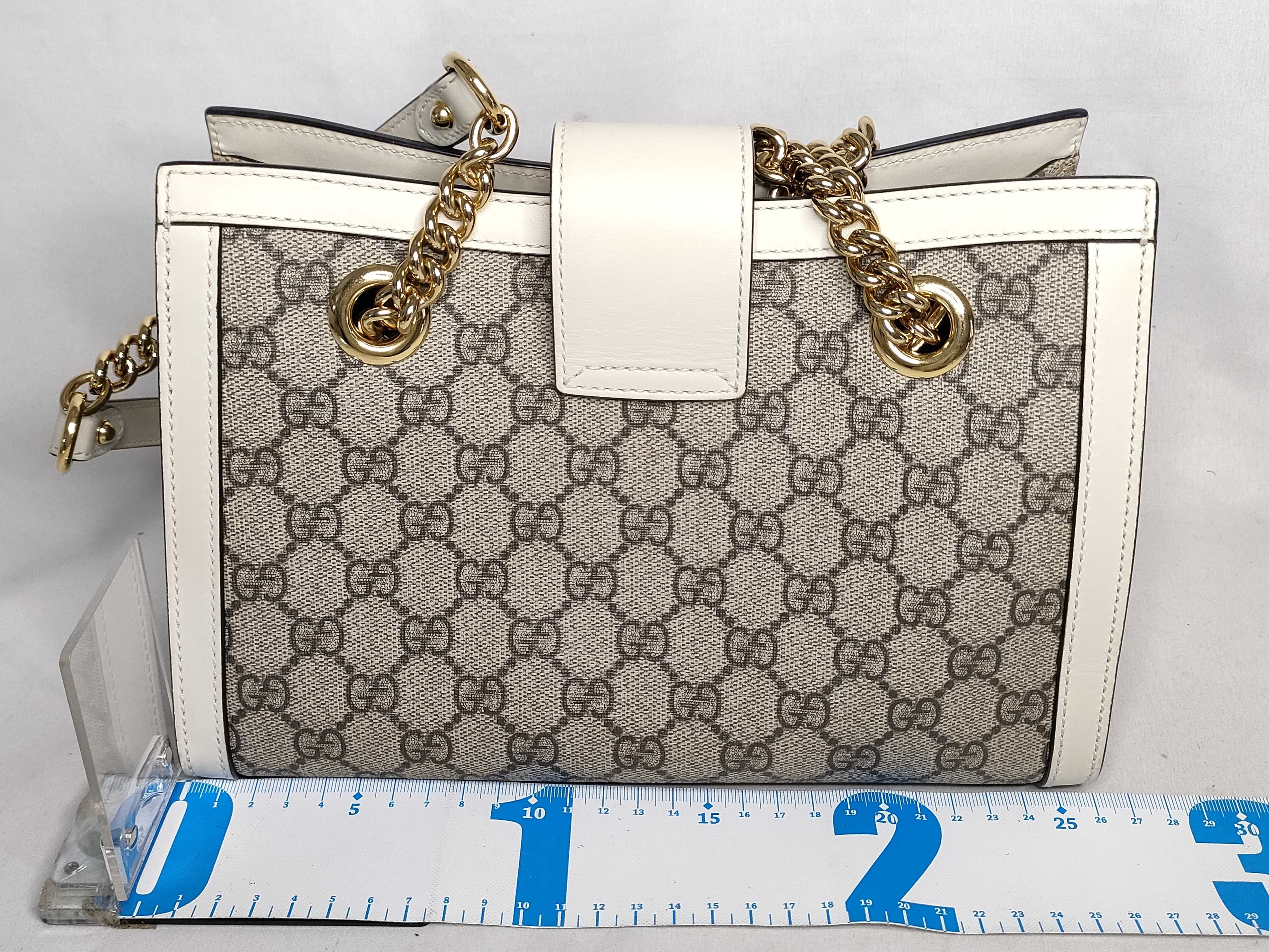 GG Supreme Padrox Small PVC x Leather Chain Shoulder Bag Beige x White 498156 204046 Shoulder Bag — view 2