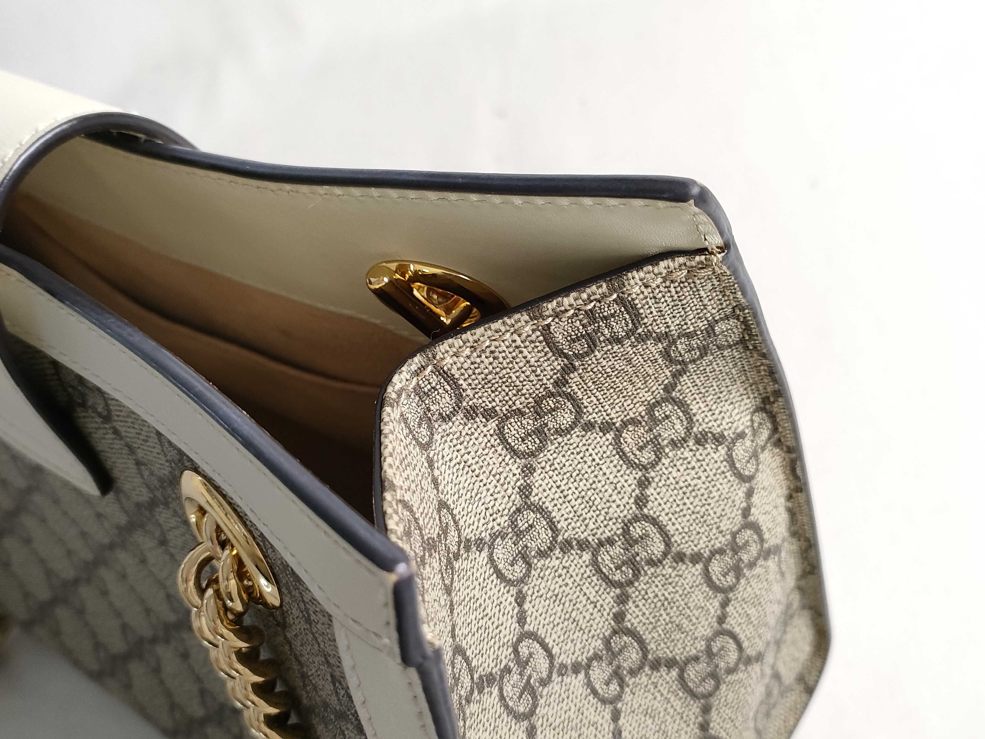 GG Supreme Padrox Small PVC x Leather Chain Shoulder Bag Beige x White 498156 204046 Shoulder Bag — view 14