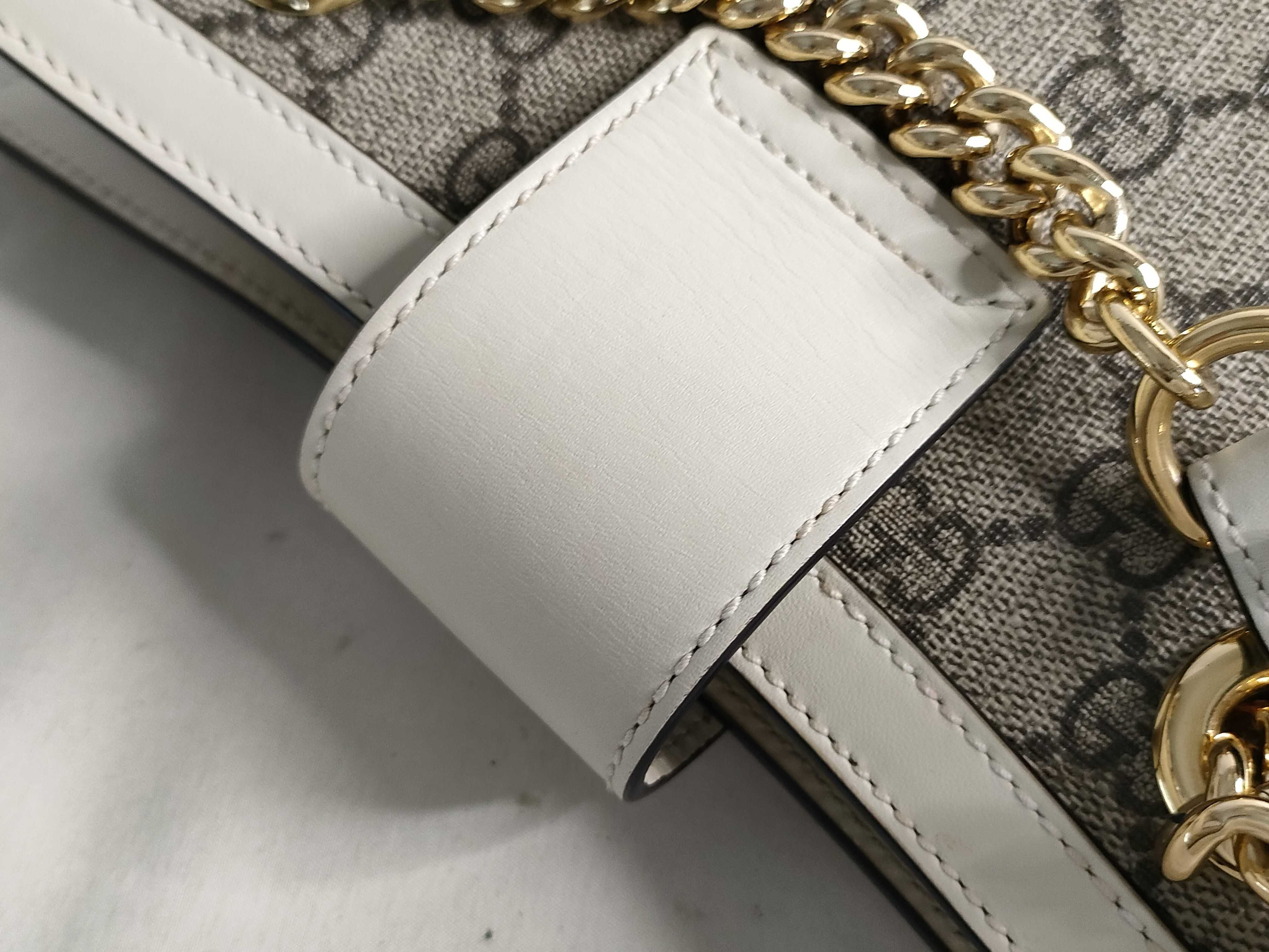 GG Supreme Padrox Small PVC x Leather Chain Shoulder Bag Beige x White 498156 204046 Shoulder Bag — view 15