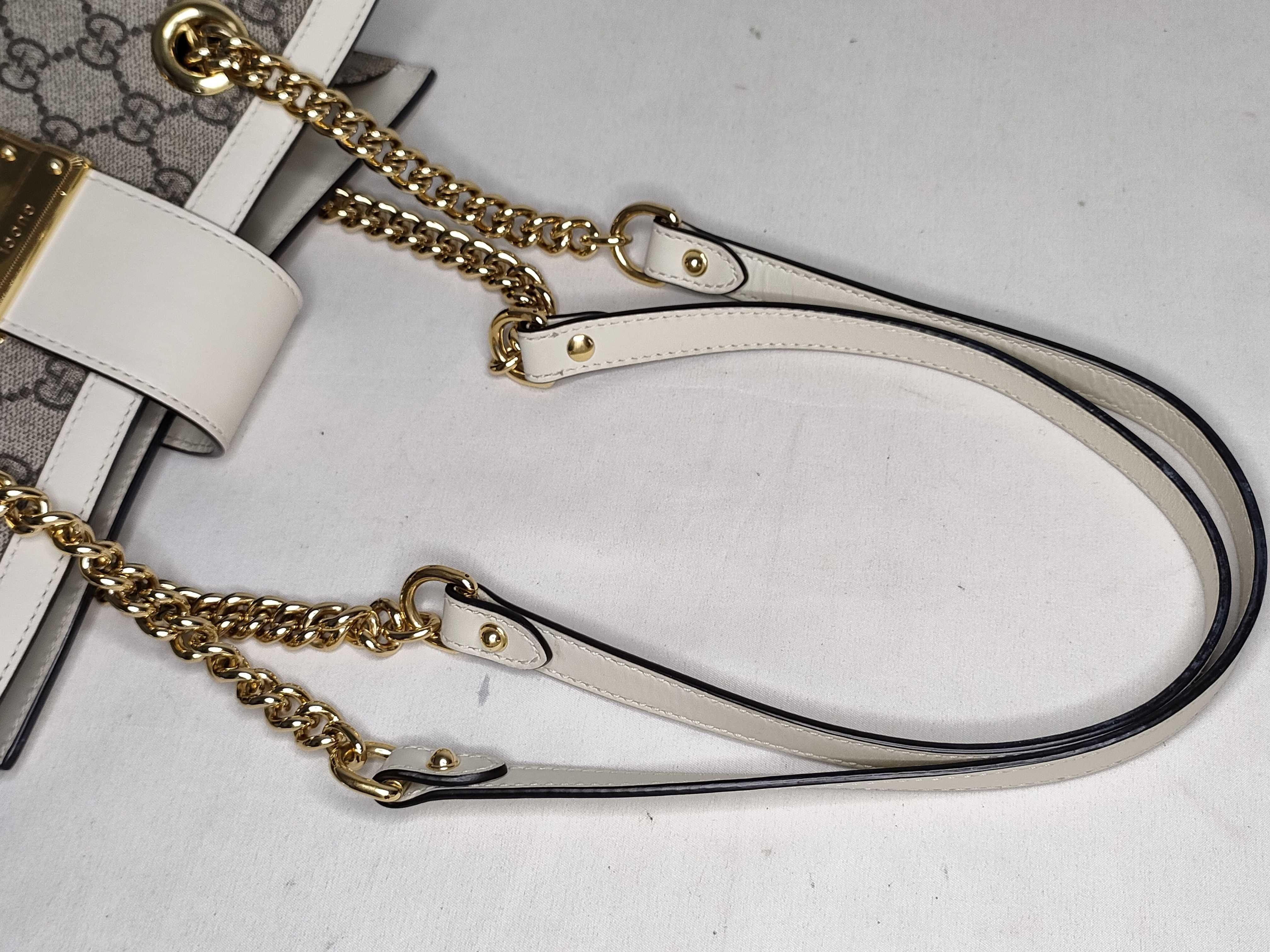 GG Supreme Padrox Small PVC x Leather Chain Shoulder Bag Beige x White 498156 204046 Shoulder Bag — view 3