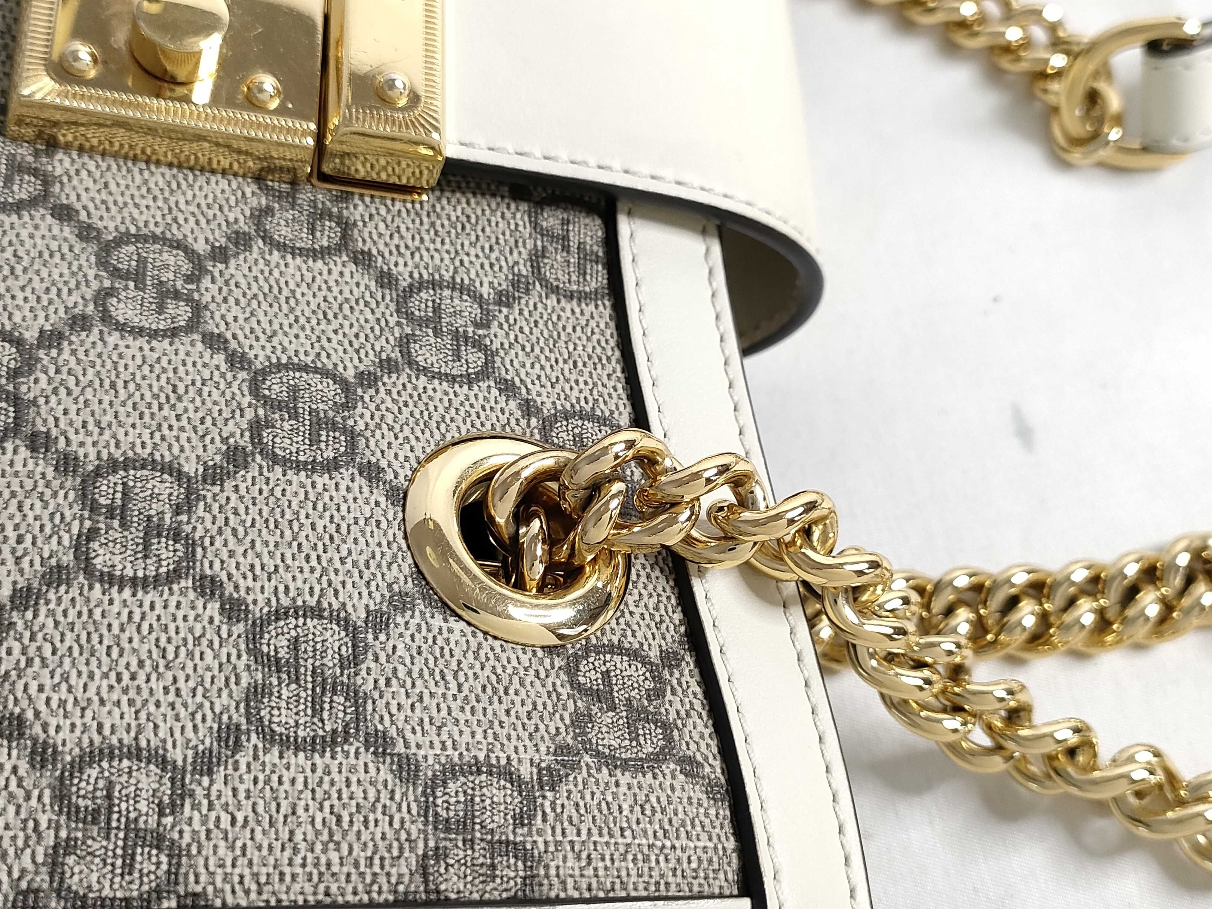 GG Supreme Padrox Small PVC x Leather Chain Shoulder Bag Beige x White 498156 204046 Shoulder Bag — view 5
