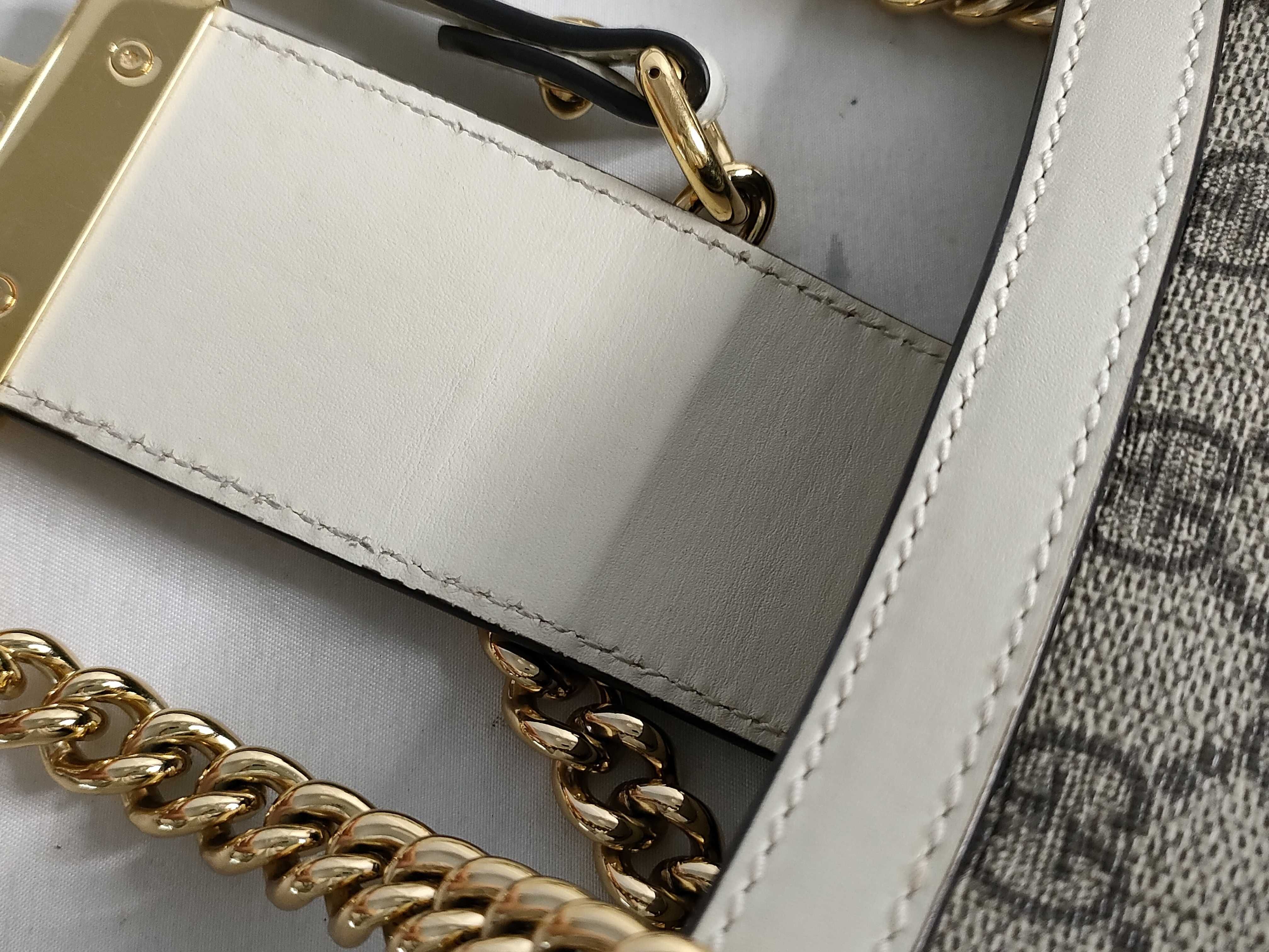 GG Supreme Padrox Small PVC x Leather Chain Shoulder Bag Beige x White 498156 204046 Shoulder Bag — view 8