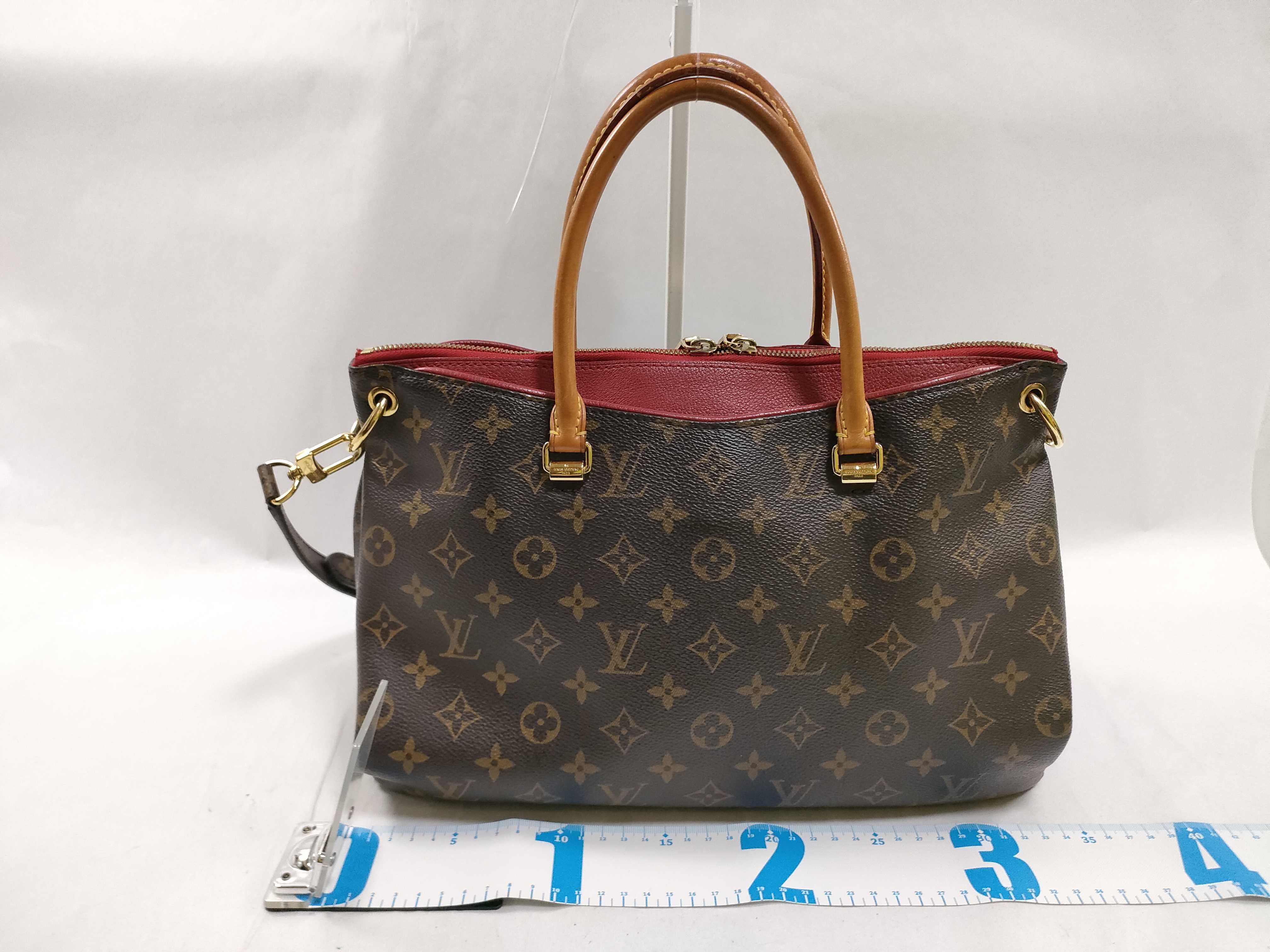 Monogram Pallas M41175 SP2185 Brown x Red Handbag — view 2