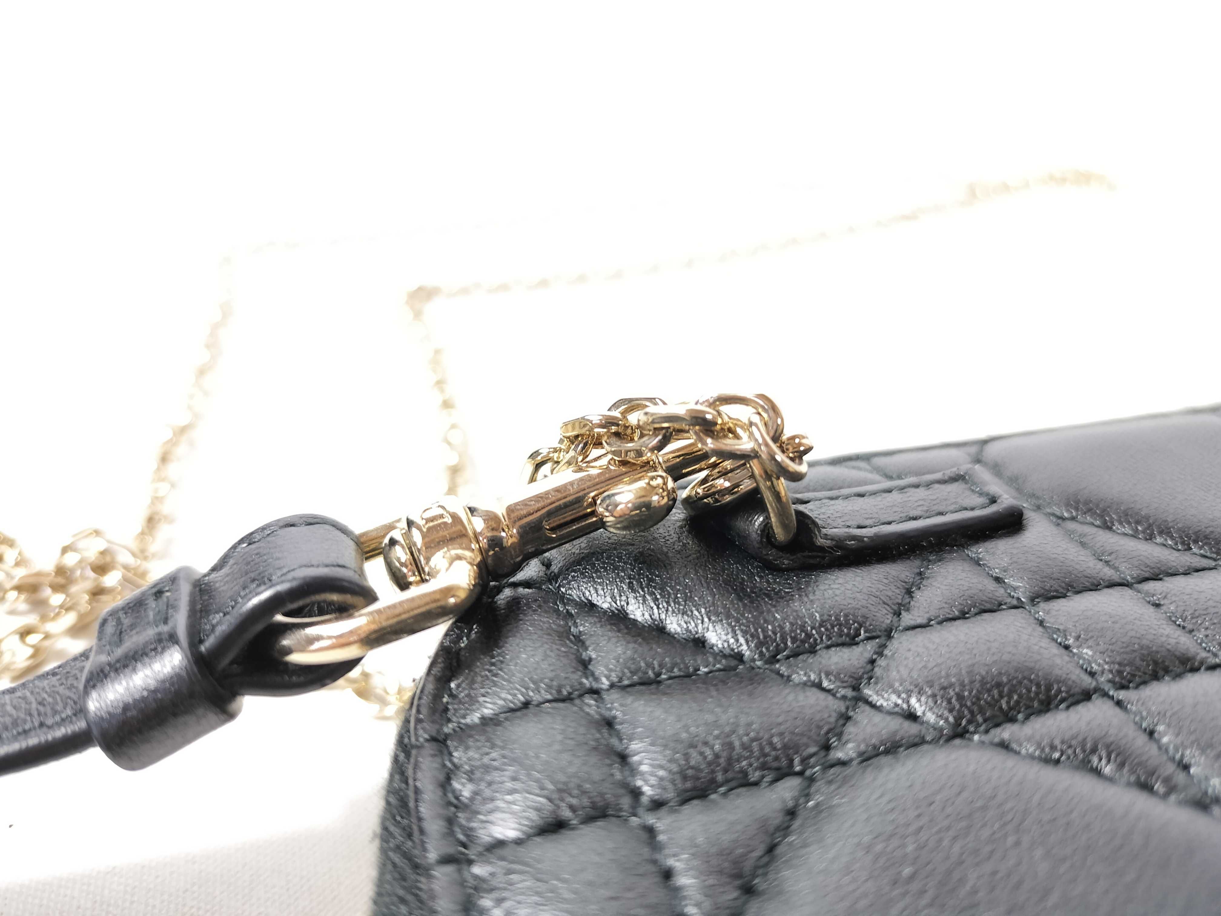 Cannage Leather Phone Pouch Black Shoulder Bag — view 5