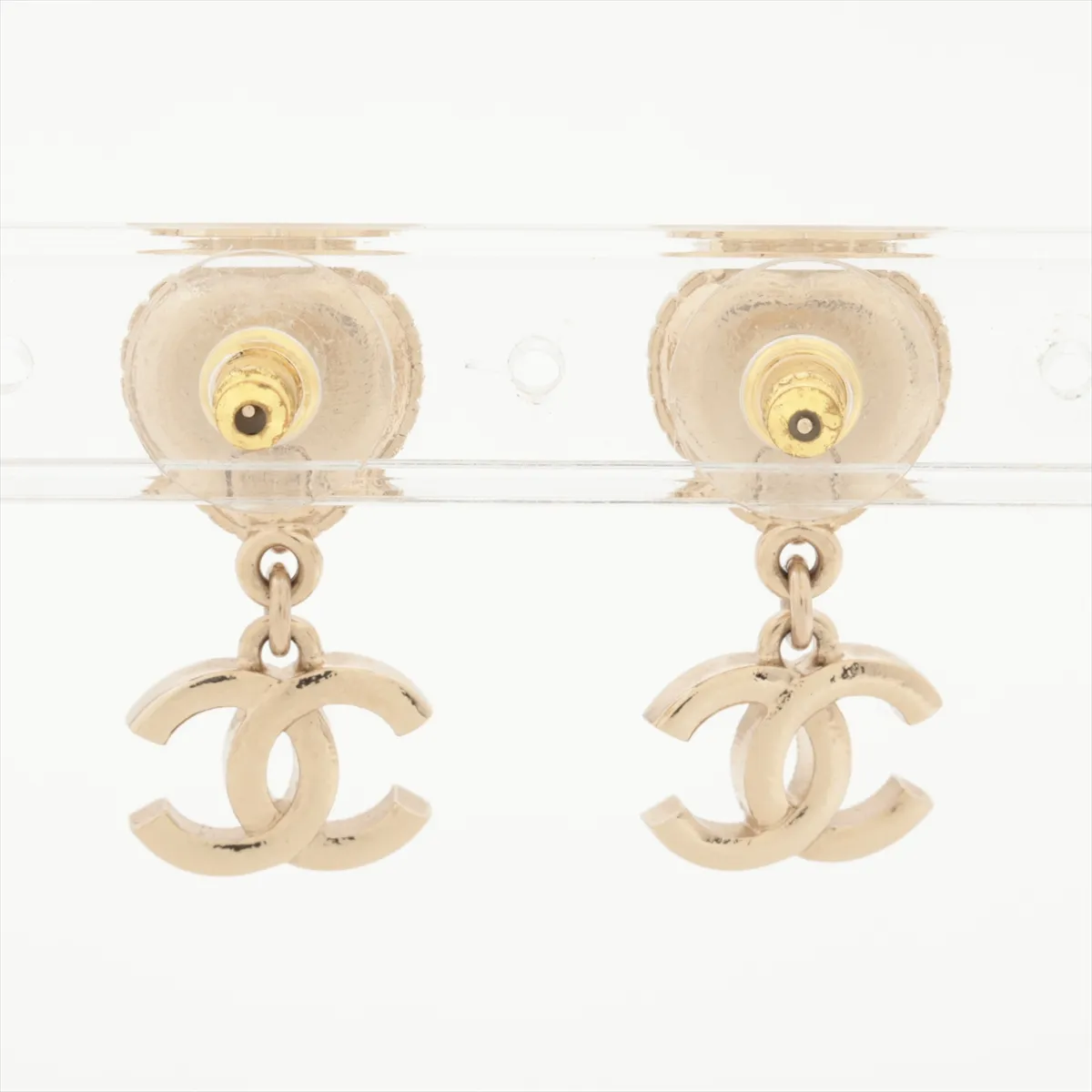 Cocomark Heart C24A Earrings (for both ears) GP x Rhinestone x Fake Pearl Gold — view 2