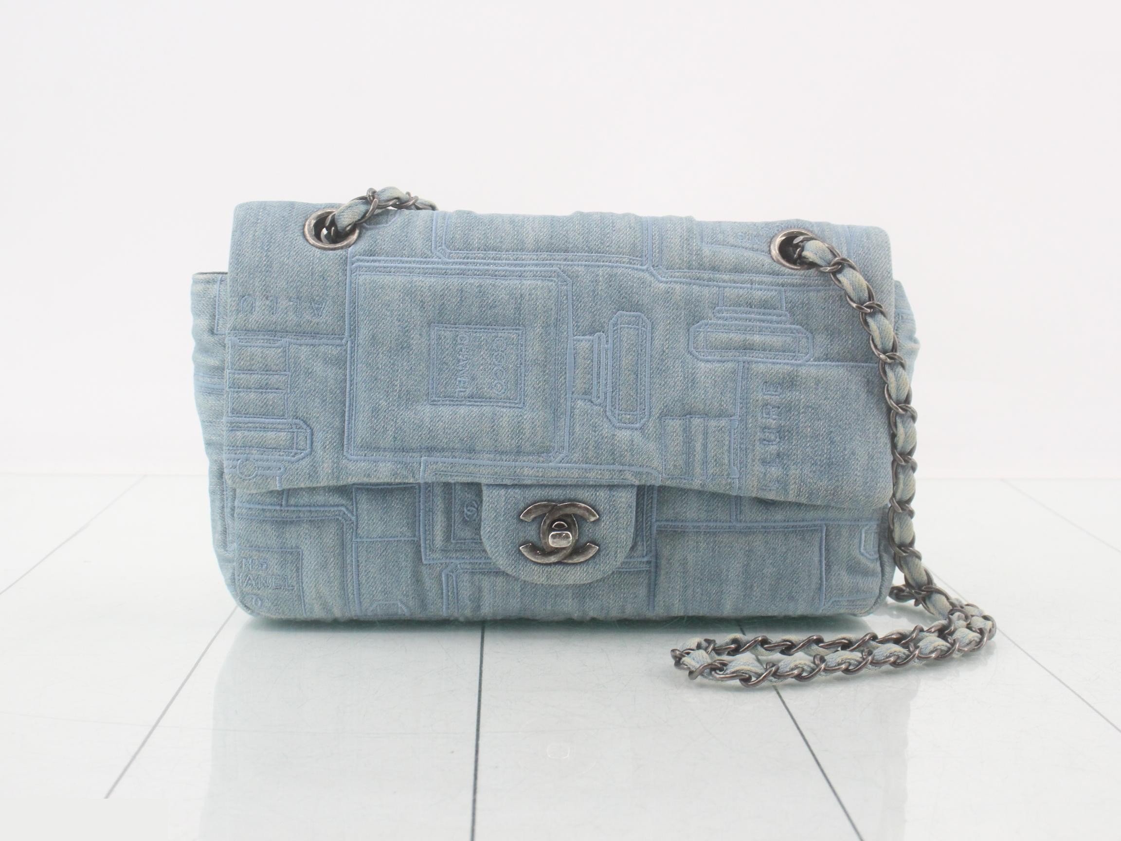 Denim double flap
