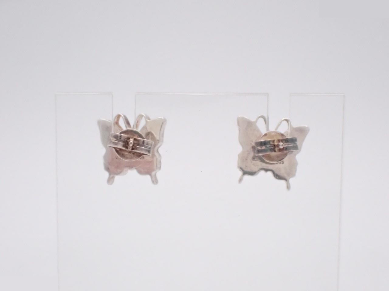 Ag925 butterfly motif earrings, 3.8g — view 2