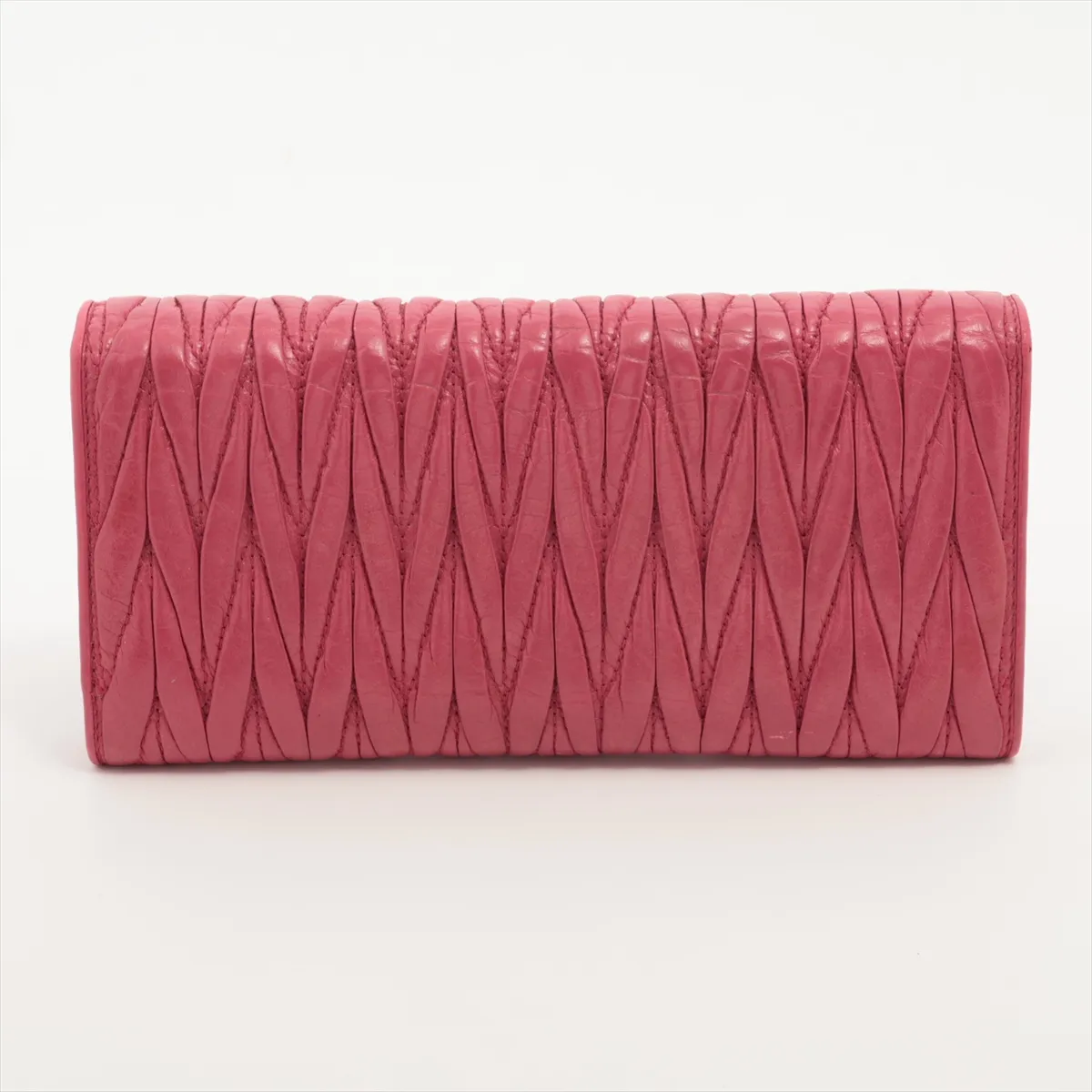 Matelassé 5MH109 Leather Long Wallet Pink — view 2