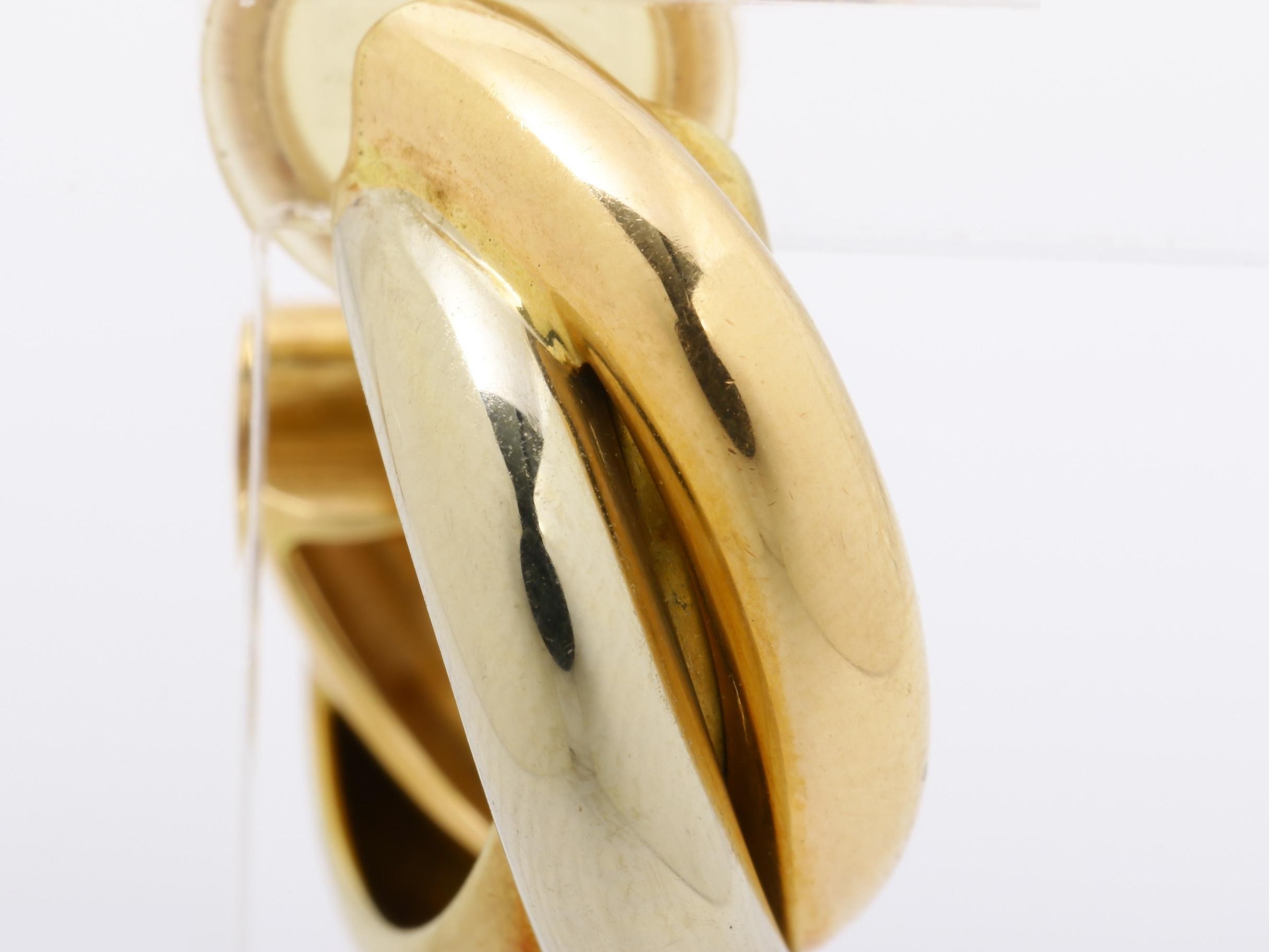 Trinity (precious metal) earrings, 750, 9.0g (including silicone part) — view 2