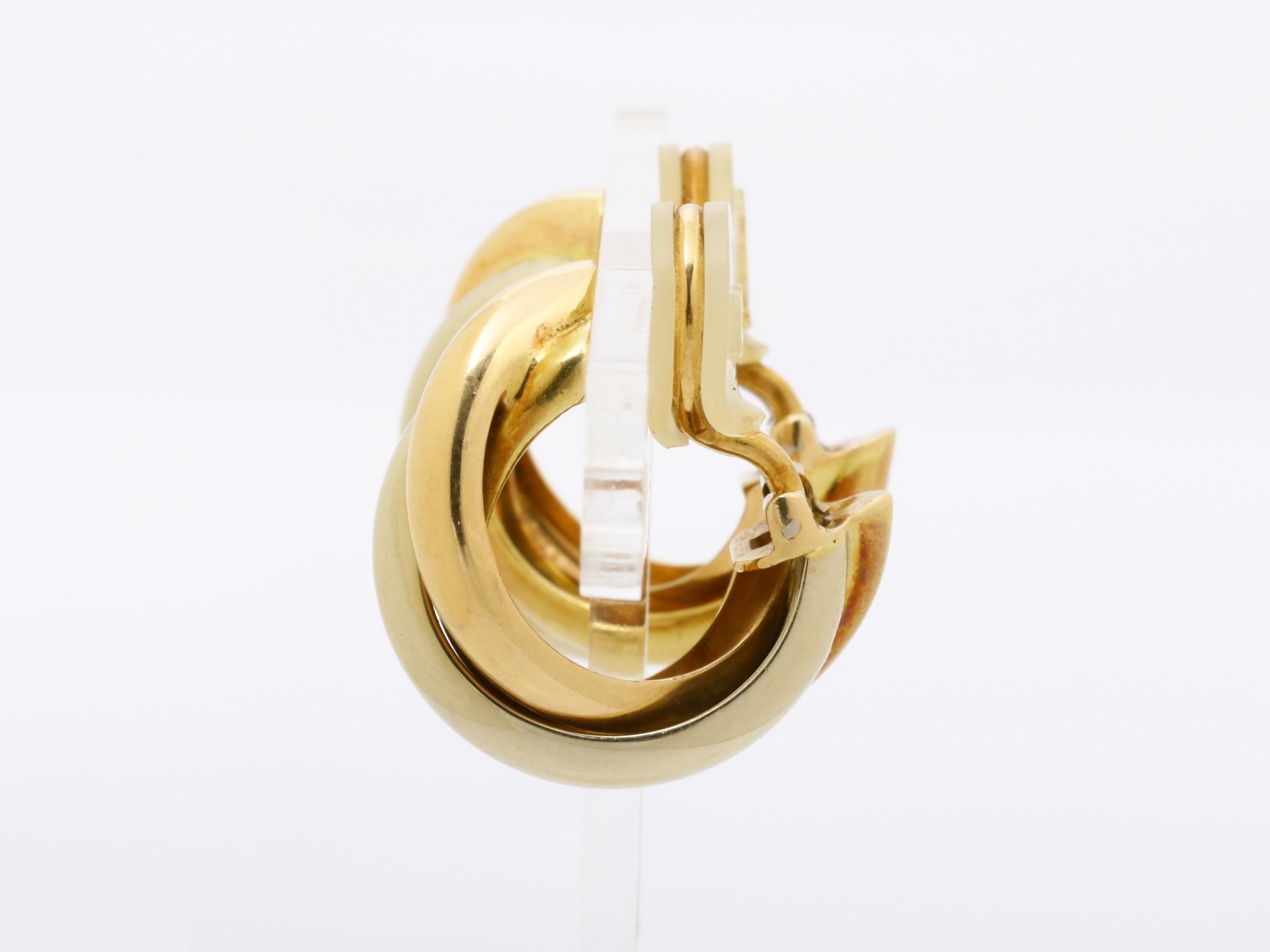 Trinity (precious metal) earrings, 750, 9.0g (including silicone part) — view 4