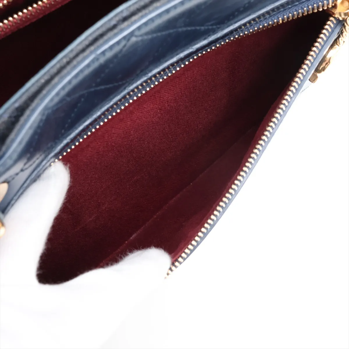 Matelassé Denim x Vintage Calfskin 2-Way Handbag, Blue with Gold Hardware, Item Number 23264838 (Serial Number in the 23s range) — view 15