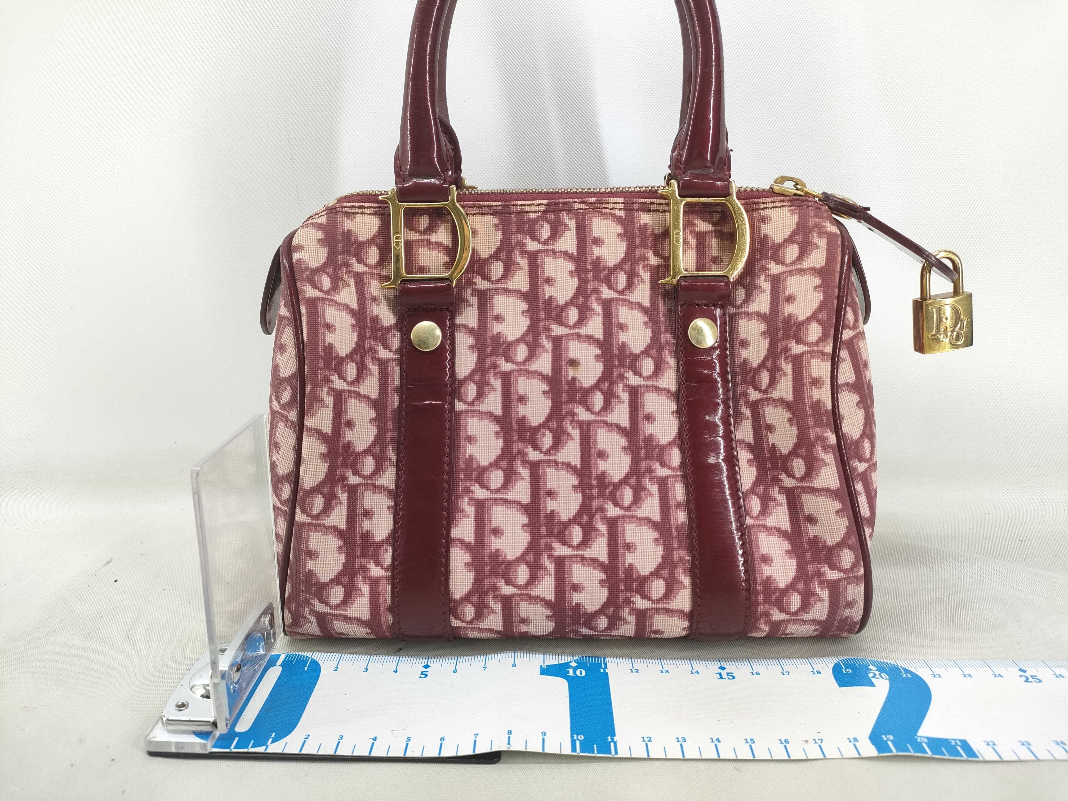 Trotter Leather Mini Boston Bag, Red Handbag (No padlock or key included) ED C 0051 Boston Bag — view 2