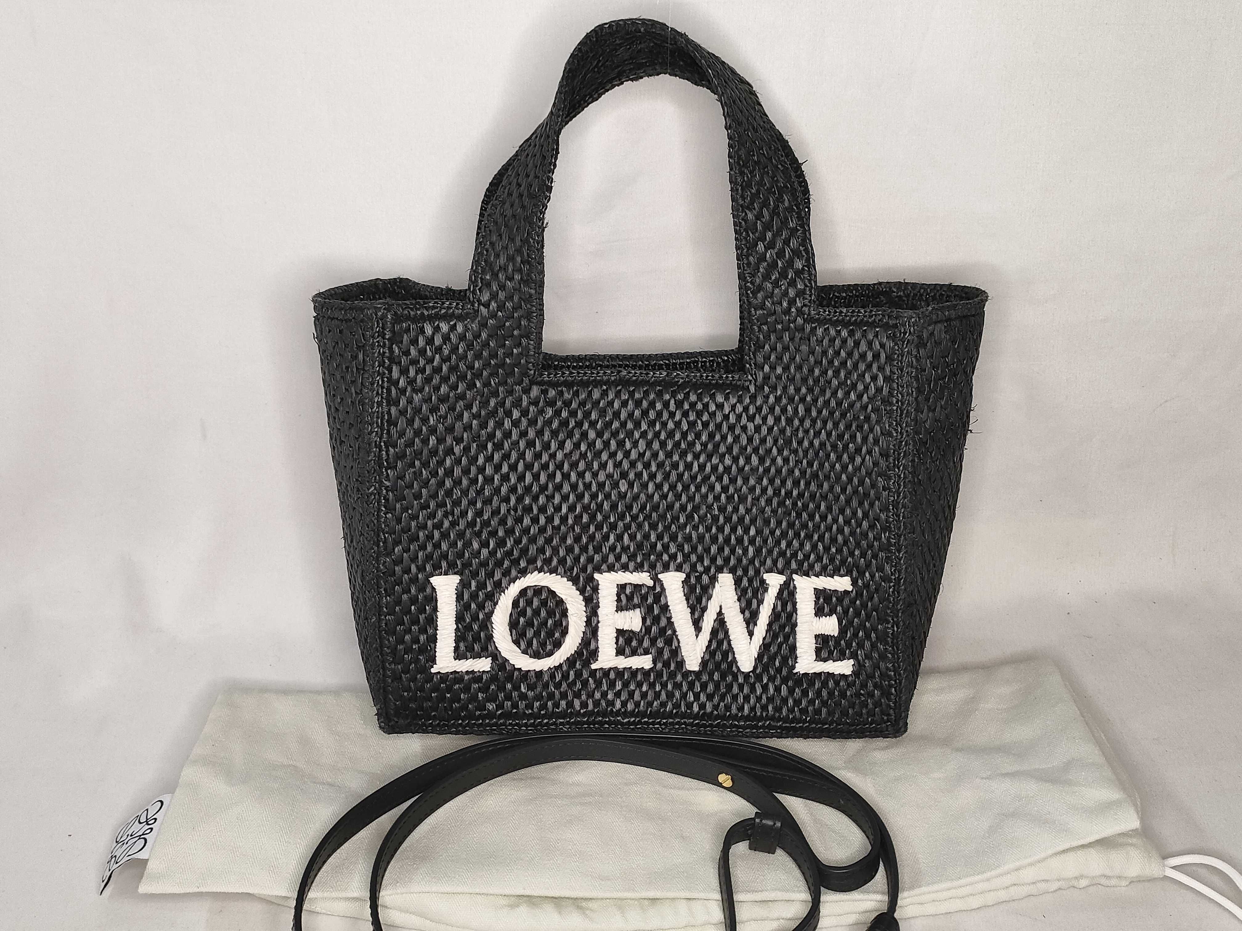 DU-Font Tote Small Raffia Handbag Black