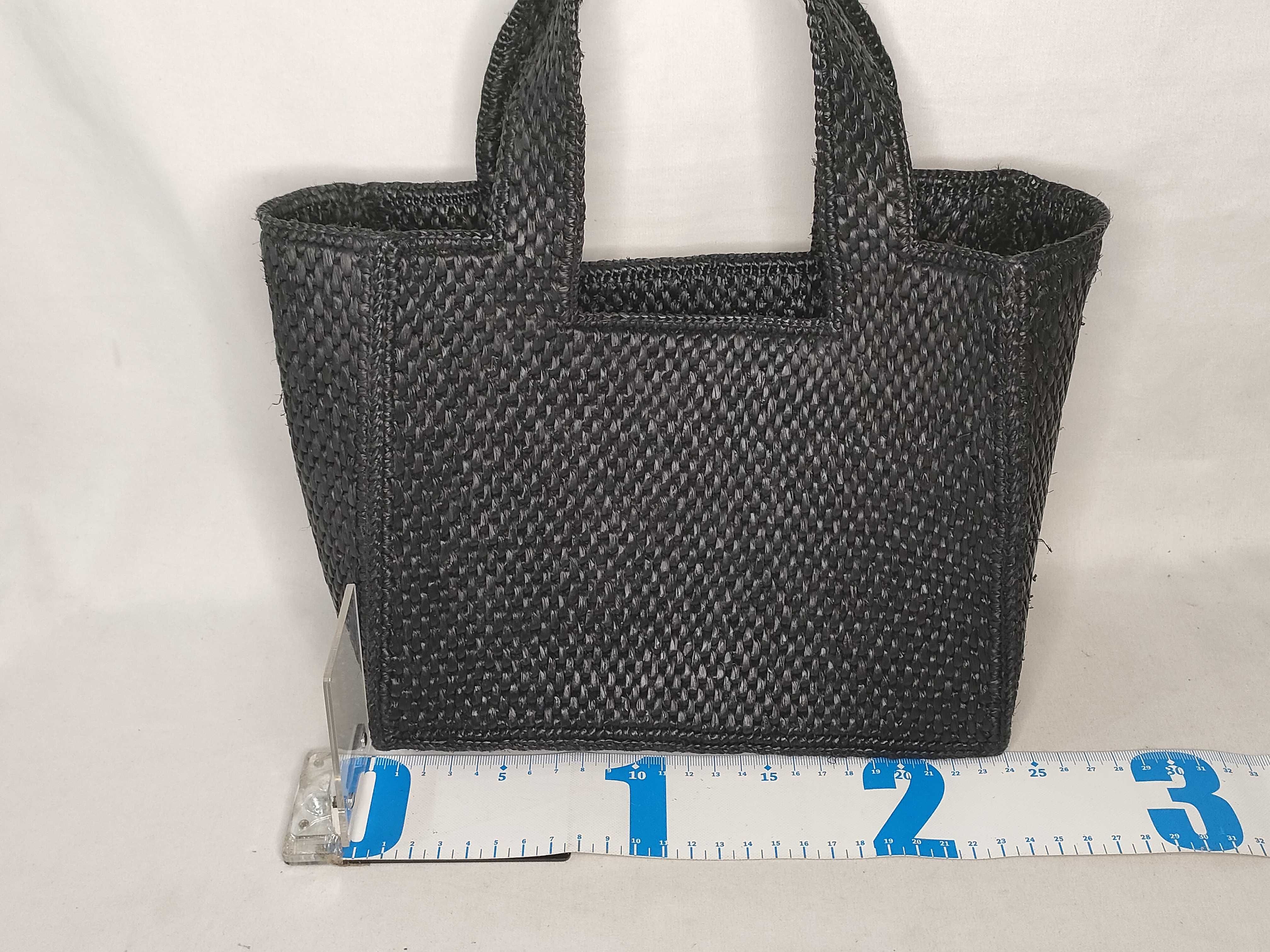 DU-Font Tote Small Raffia Handbag Black — view 2