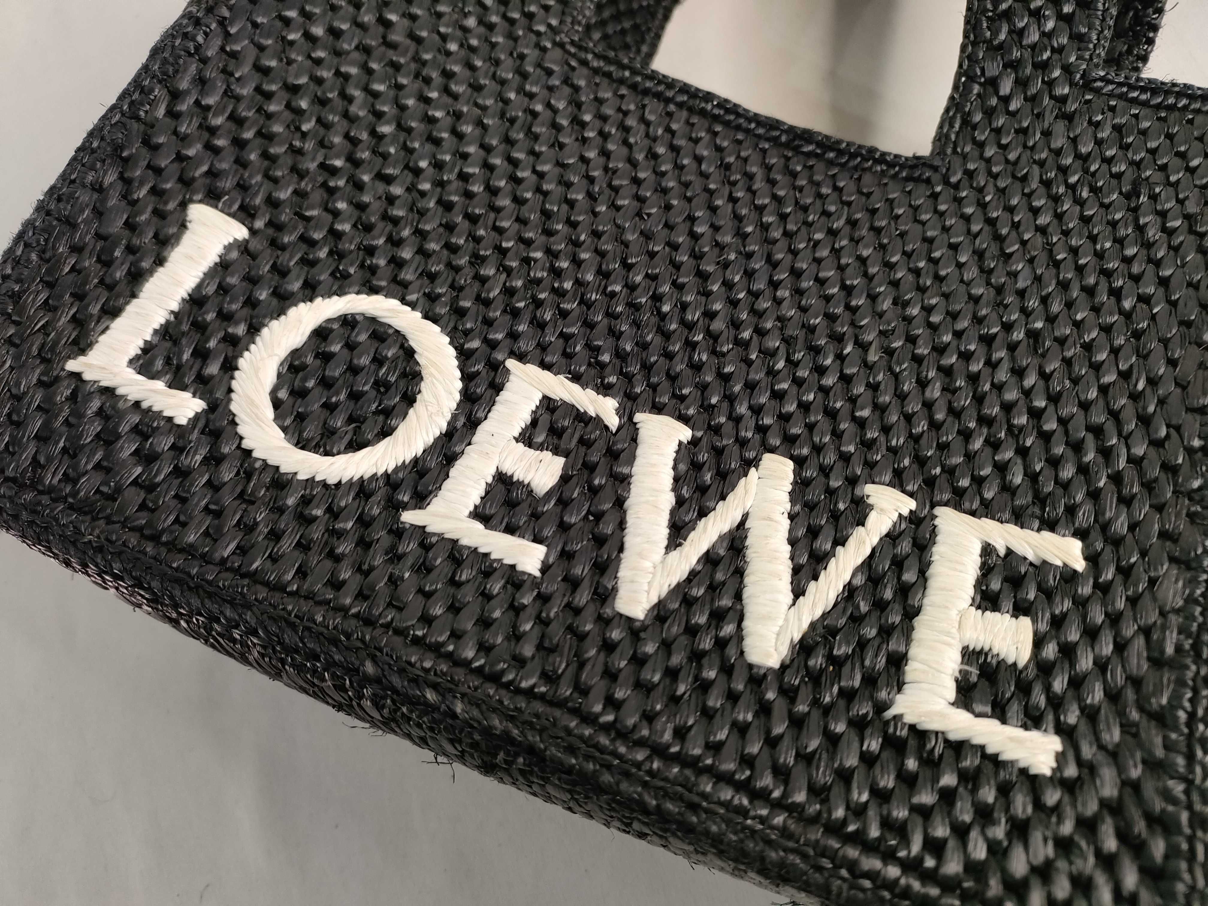 DU-Font Tote Small Raffia Handbag Black — view 12