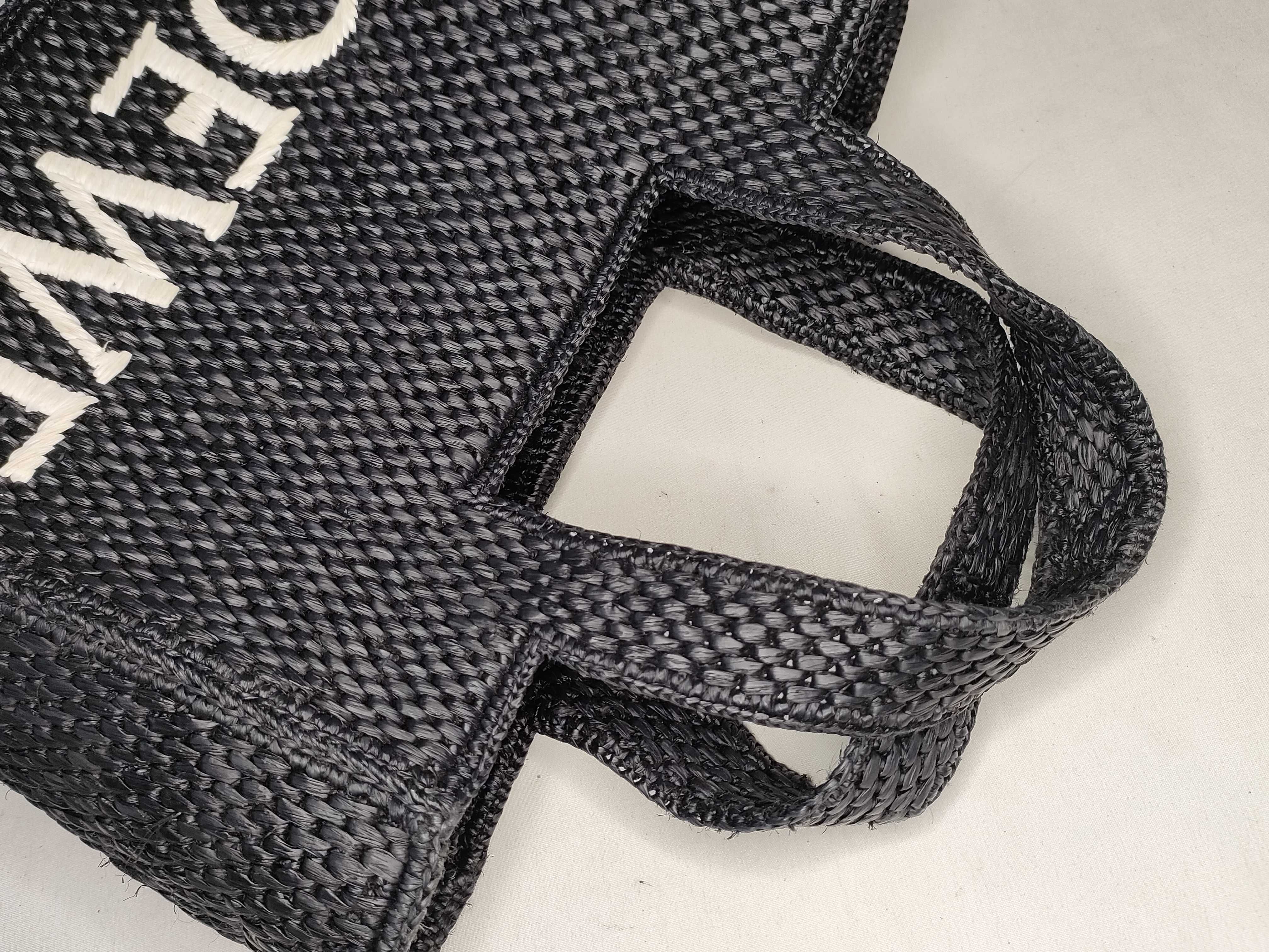 DU-Font Tote Small Raffia Handbag Black — view 3