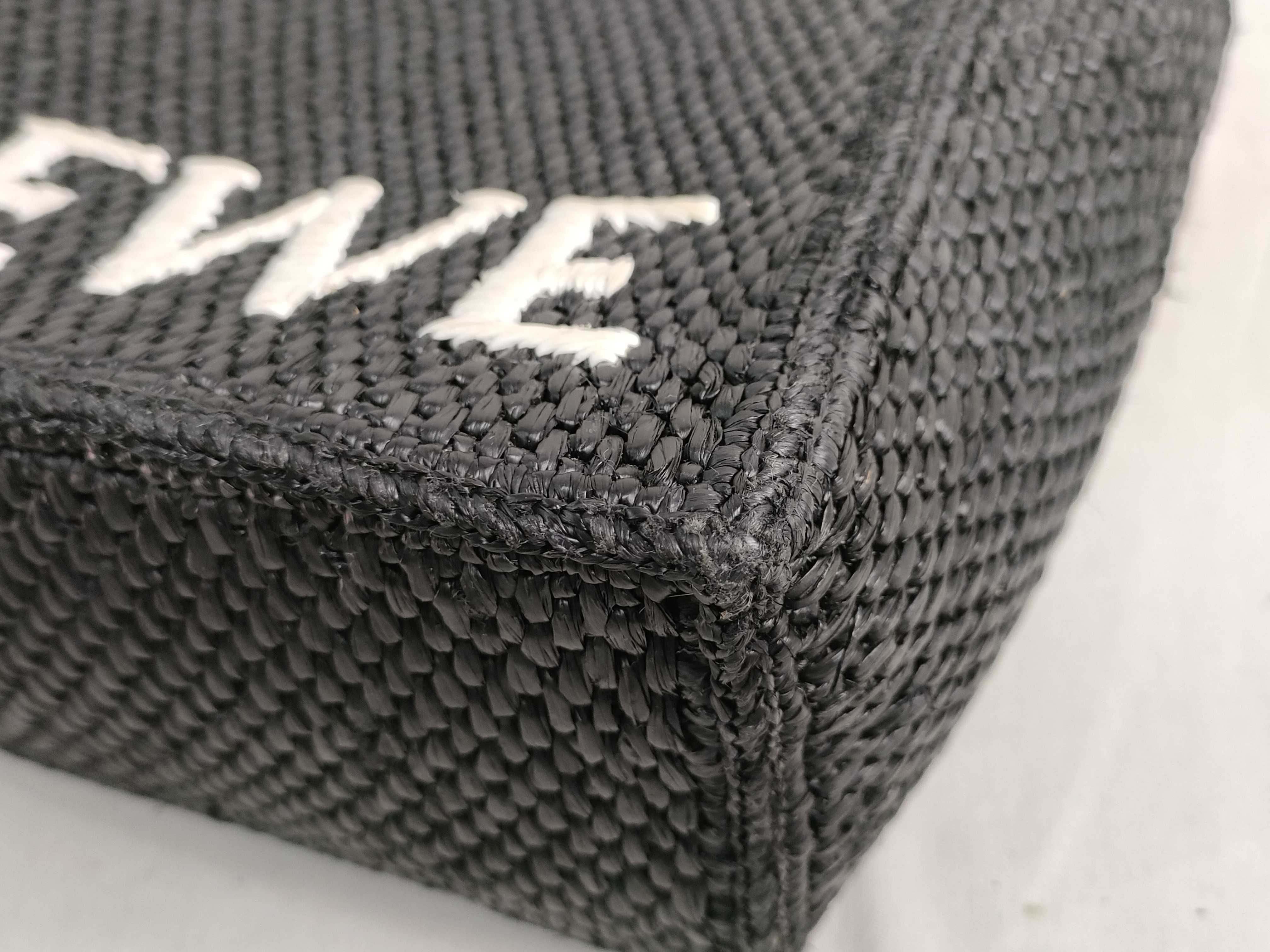 DU-Font Tote Small Raffia Handbag Black — view 7