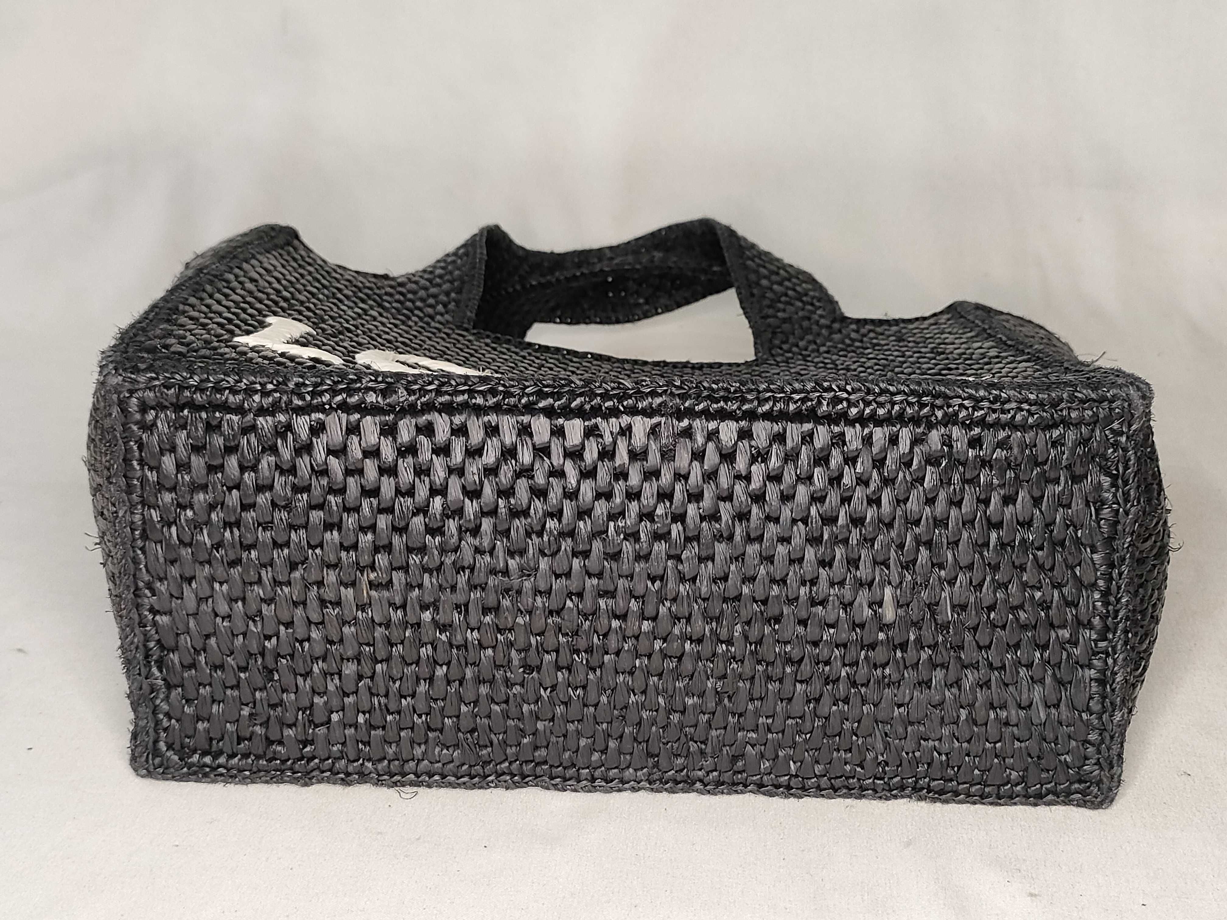 DU-Font Tote Small Raffia Handbag Black — view 8