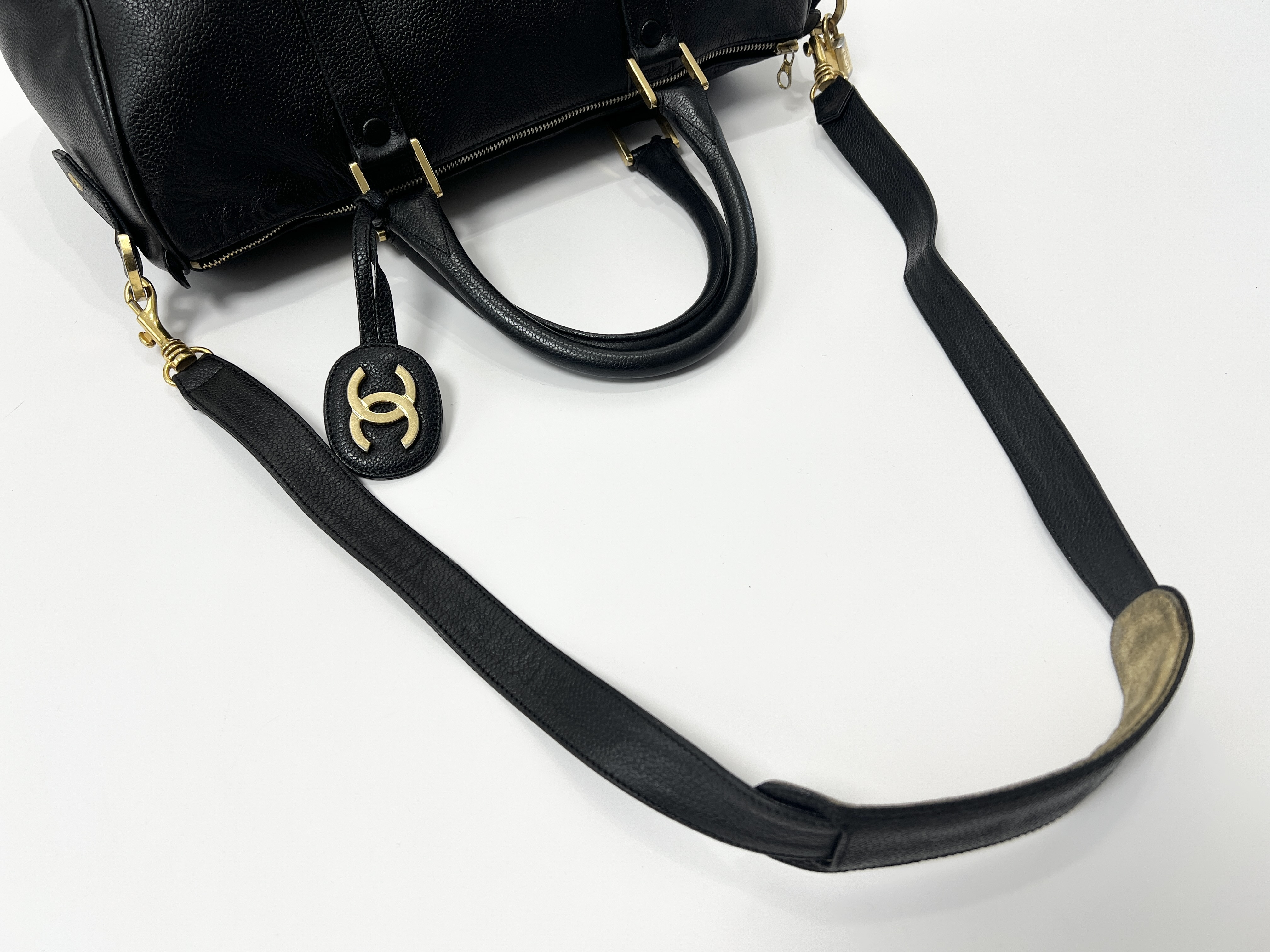 Coco Mark Large Coco Caviar Skin Leather 2-way Shoulder Bag, Handbag, Boston Bag (Series 3) — view 3