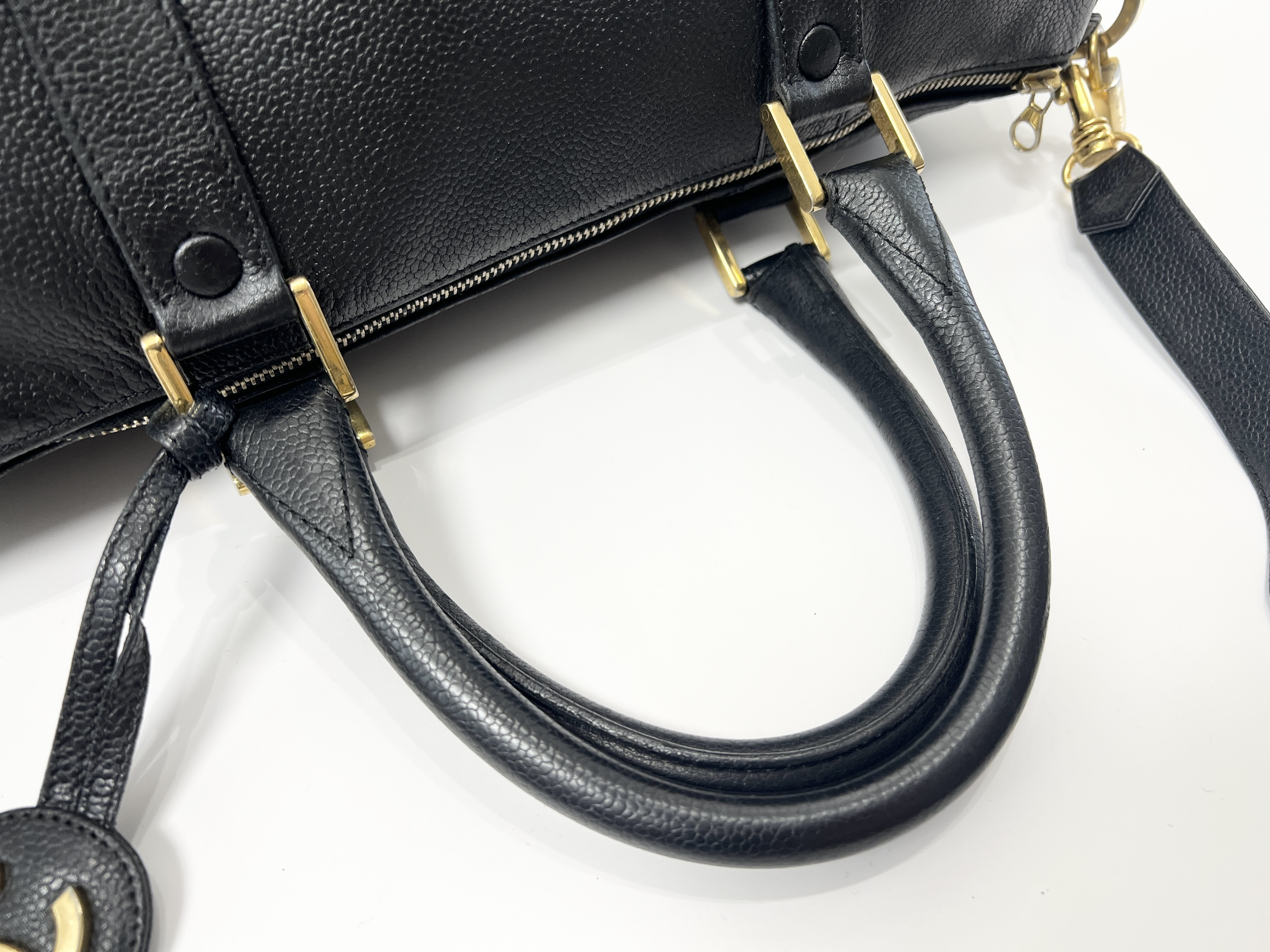 Coco Mark Large Coco Caviar Skin Leather 2-way Shoulder Bag, Handbag, Boston Bag (Series 3) — view 4