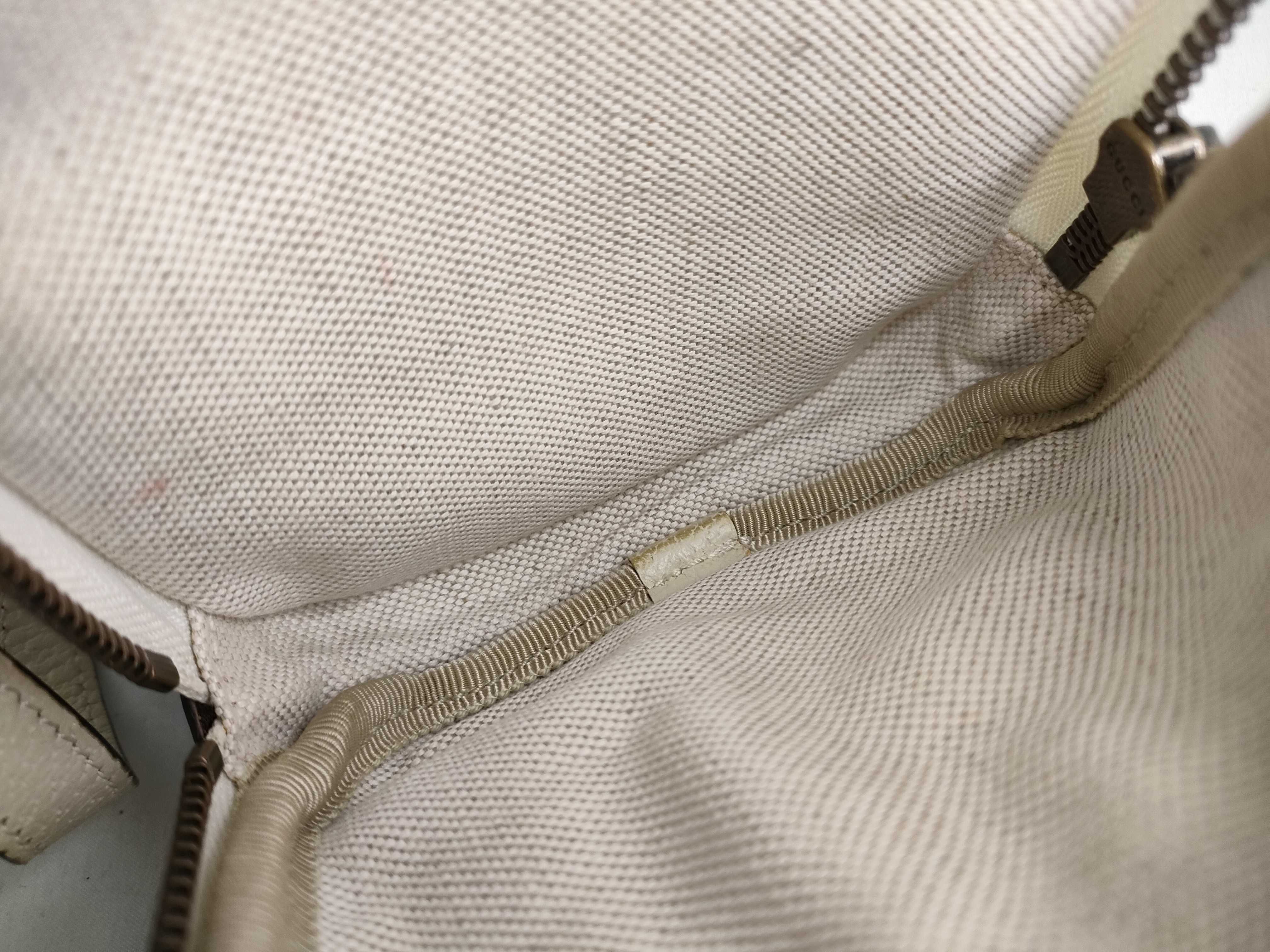 GG Supreme PH- GG Supreme Monogram Web Mini Double Zip Messenger Bag White Canvas Shoulder Bag — view 14