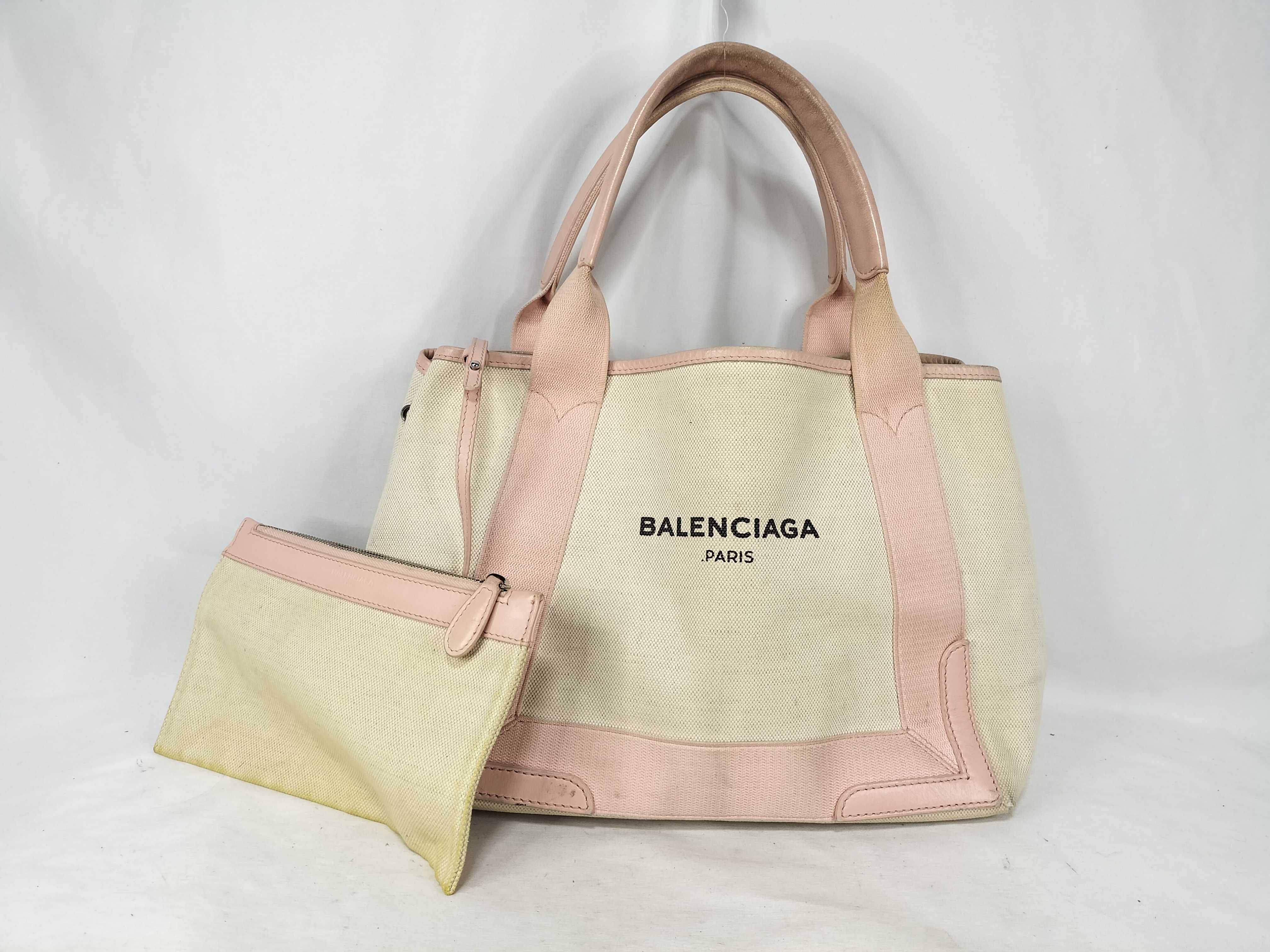 Navy Cabas Ivory x Pink Tote Bag