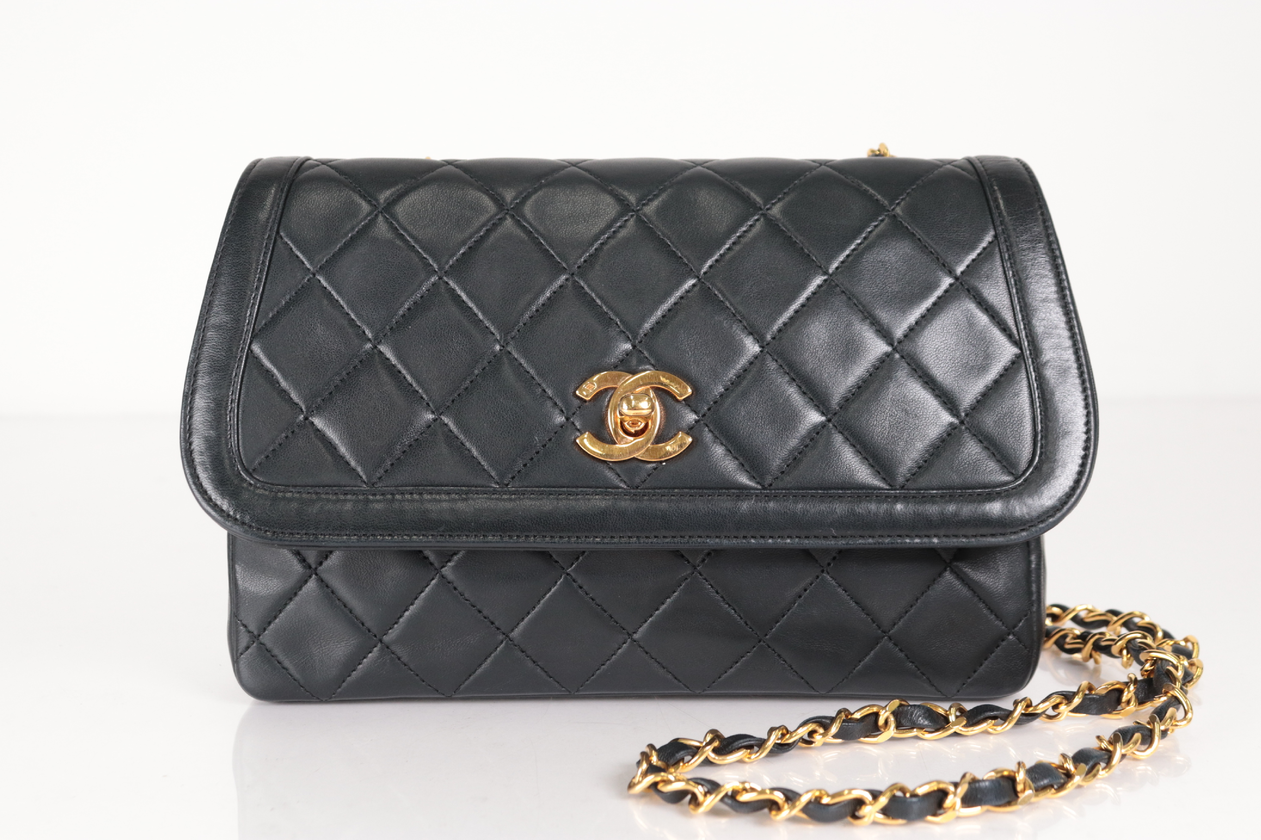 Turnlock Lambskin Chain Shoulder Bag with Inner Pouch (Serial Number 1) — view 2