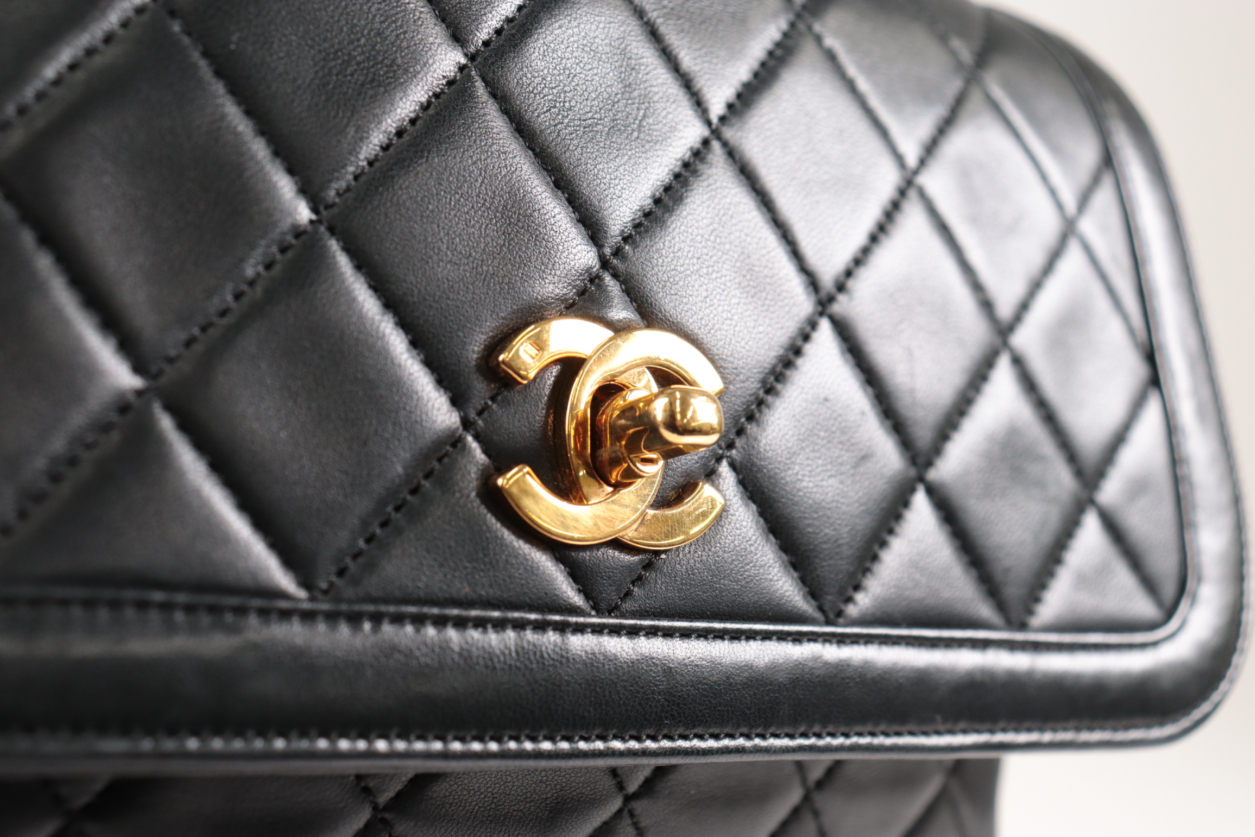 Turnlock Lambskin Chain Shoulder Bag with Inner Pouch (Serial Number 1) — view 8
