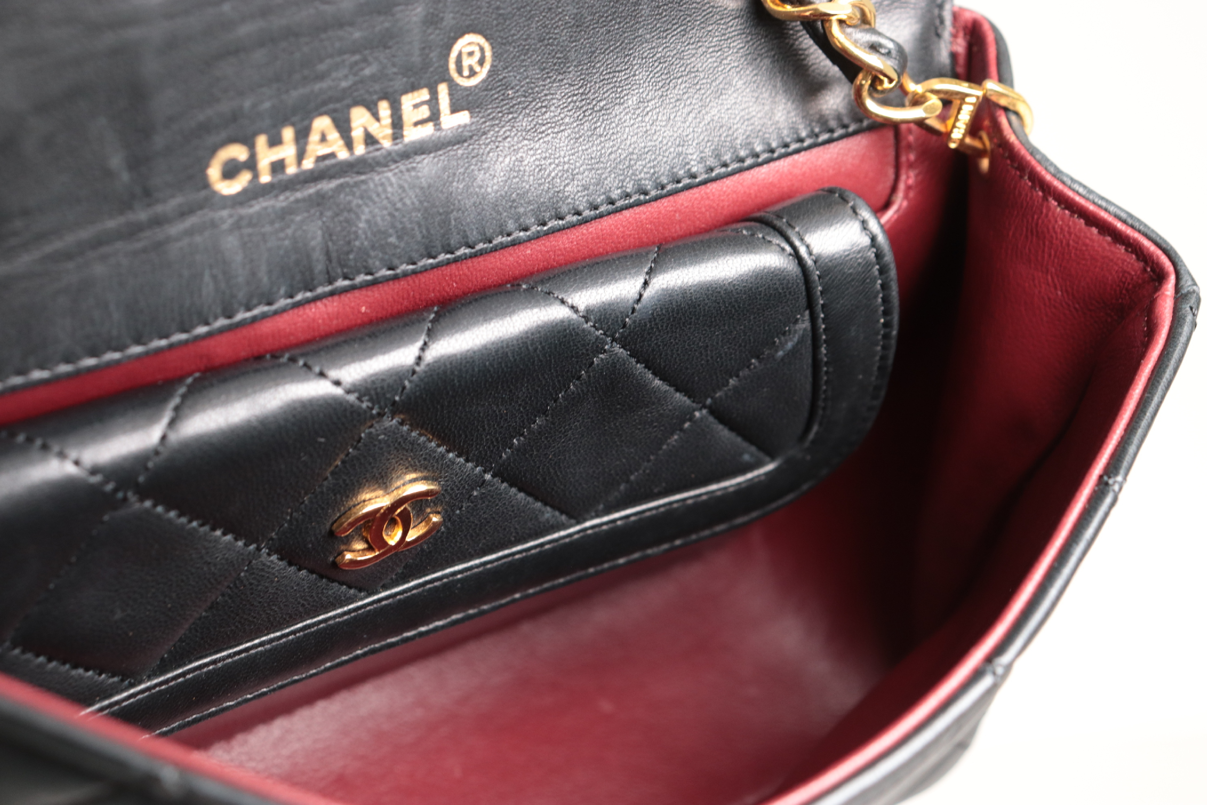Turnlock Lambskin Chain Shoulder Bag with Inner Pouch (Serial Number 1) — view 10