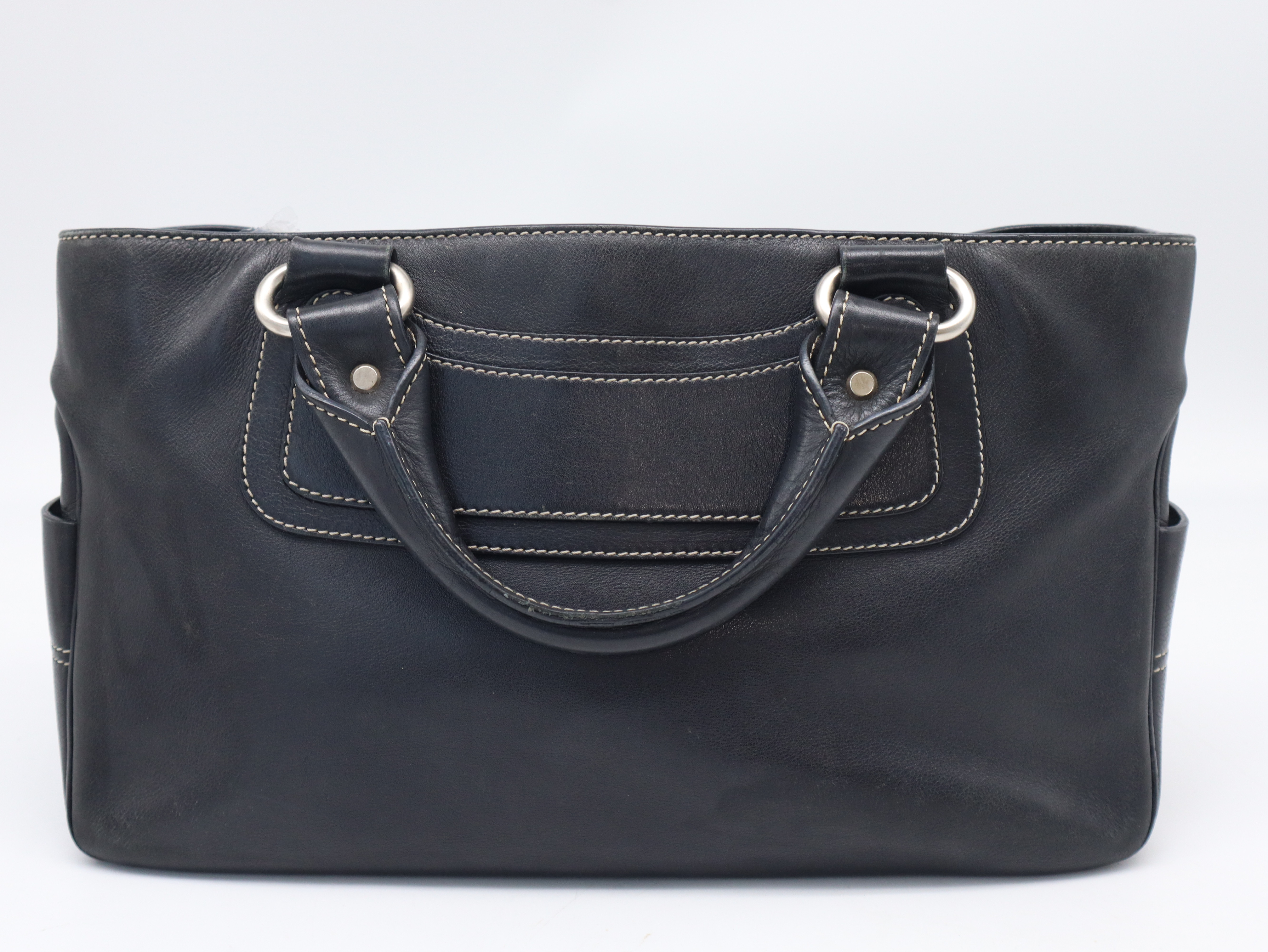 Leather Boogie Bag Handbag, Black — view 3